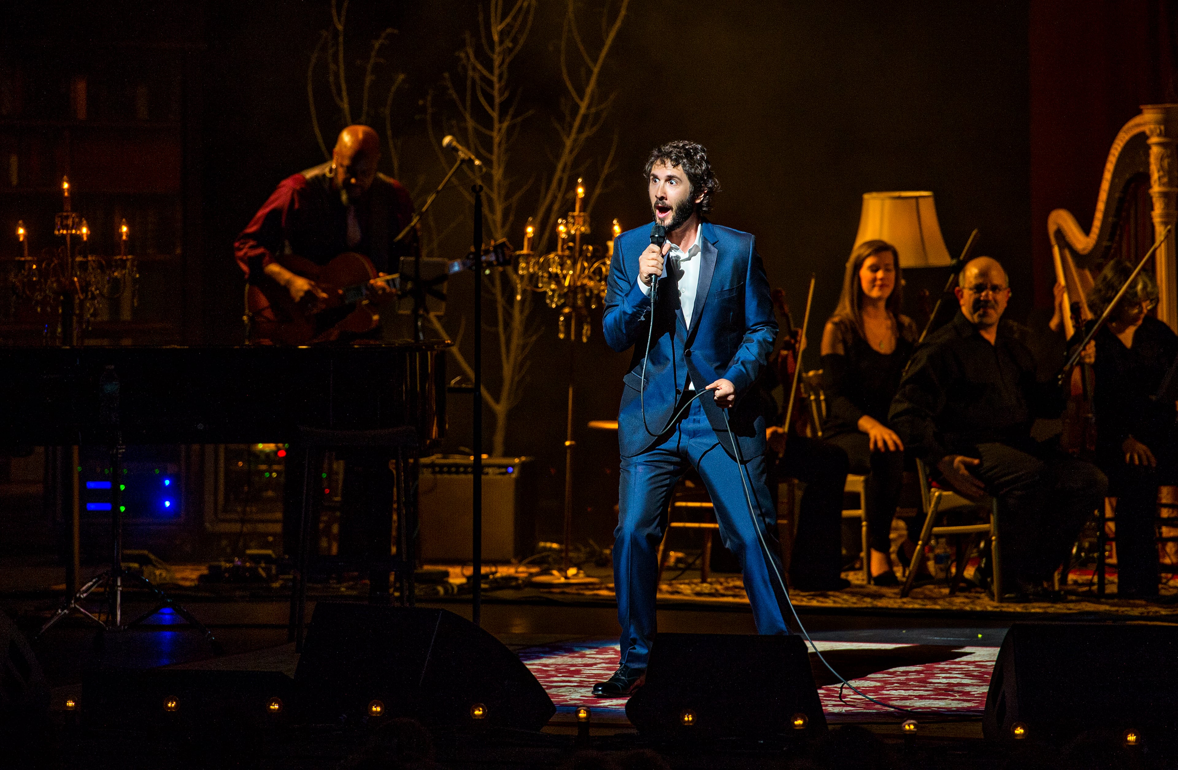 Josh Groban performs on stage at the Cobb Energy Center for Performing Arts in Atlanta on Saturday, September 12, 2015. Groban kicked off his tour supporting “Stages,” his album of Broadway songs. JONATHAN PHILLIPS / SPECIAL