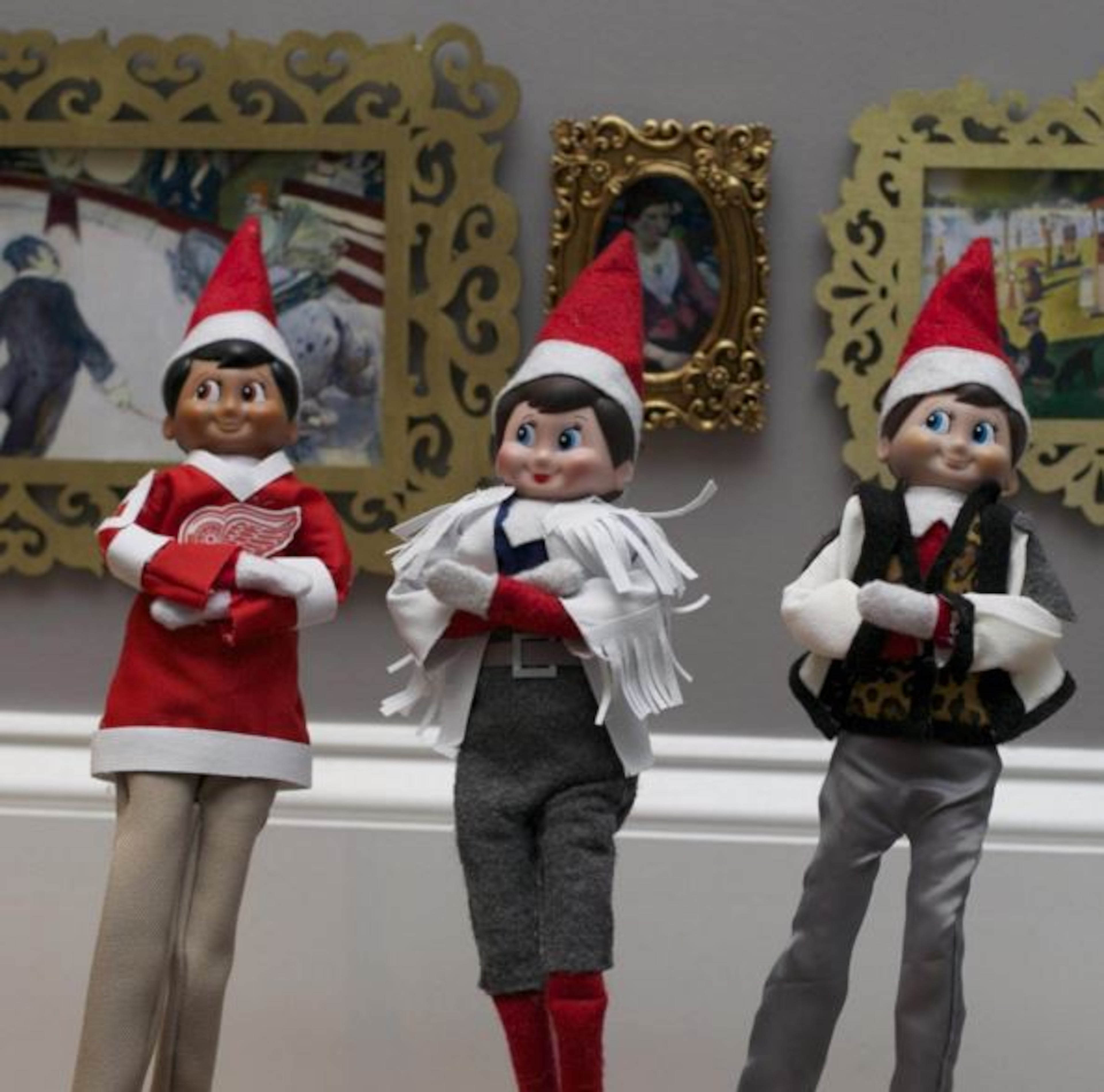 Here, the elves take a personal day as a tribute to "Ferris Bueller's Day Off" for Day 2 of the 12-day series. Each picture, including costumes and sets, took a couple of hours each night to do, Erickson said.
