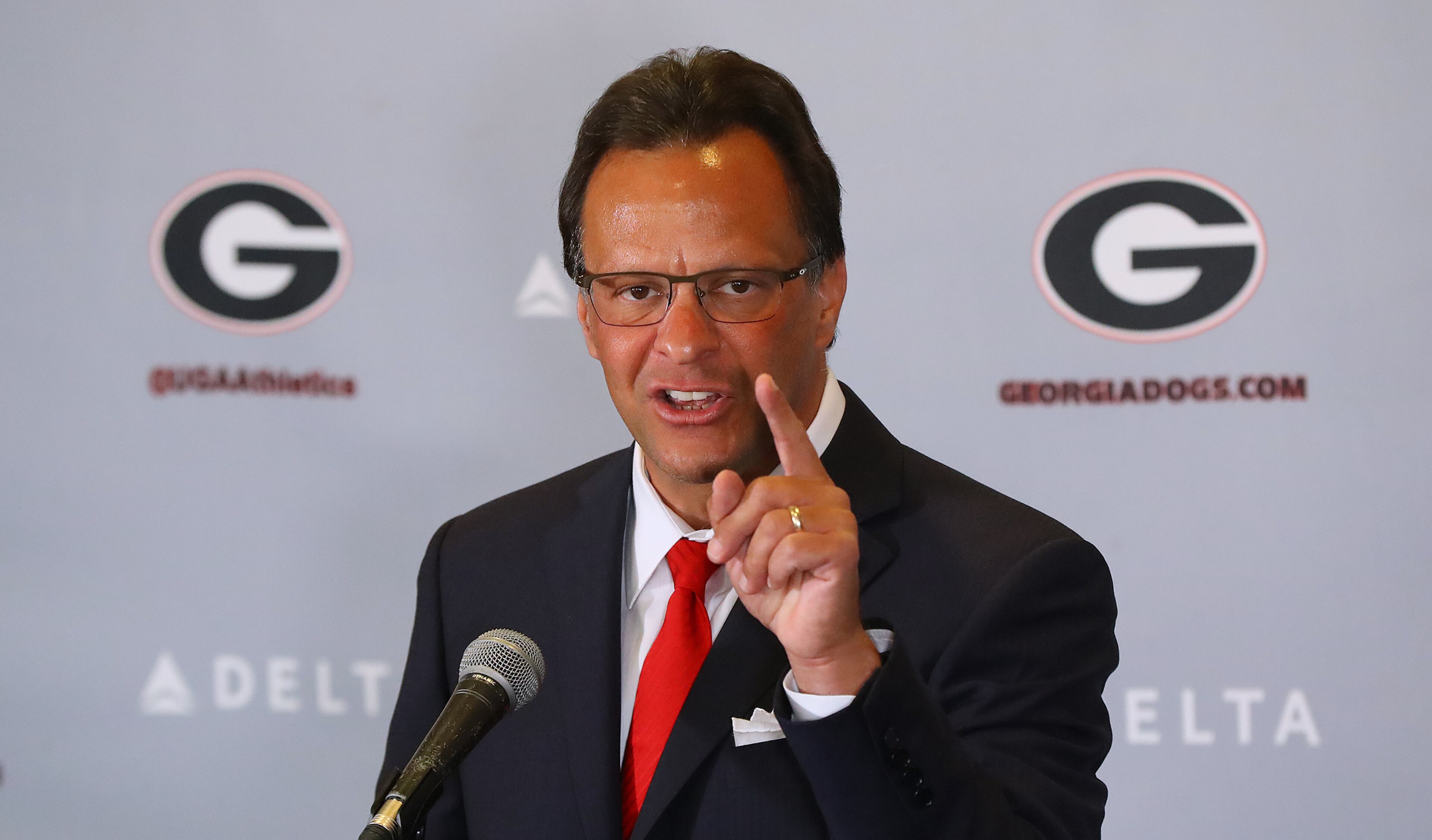 March 16, 2018 Athens: Tom Crean is introduced as the new men's basketball head coach at the University of Georgia on Friday, March 16, 2018, at Stegeman Coliseum in Athens. Crean compiled a 356-231 record in 18 seasons at Marquette and Indiana from 1999-2017. Curtis Compton/ccompton@ajc.com