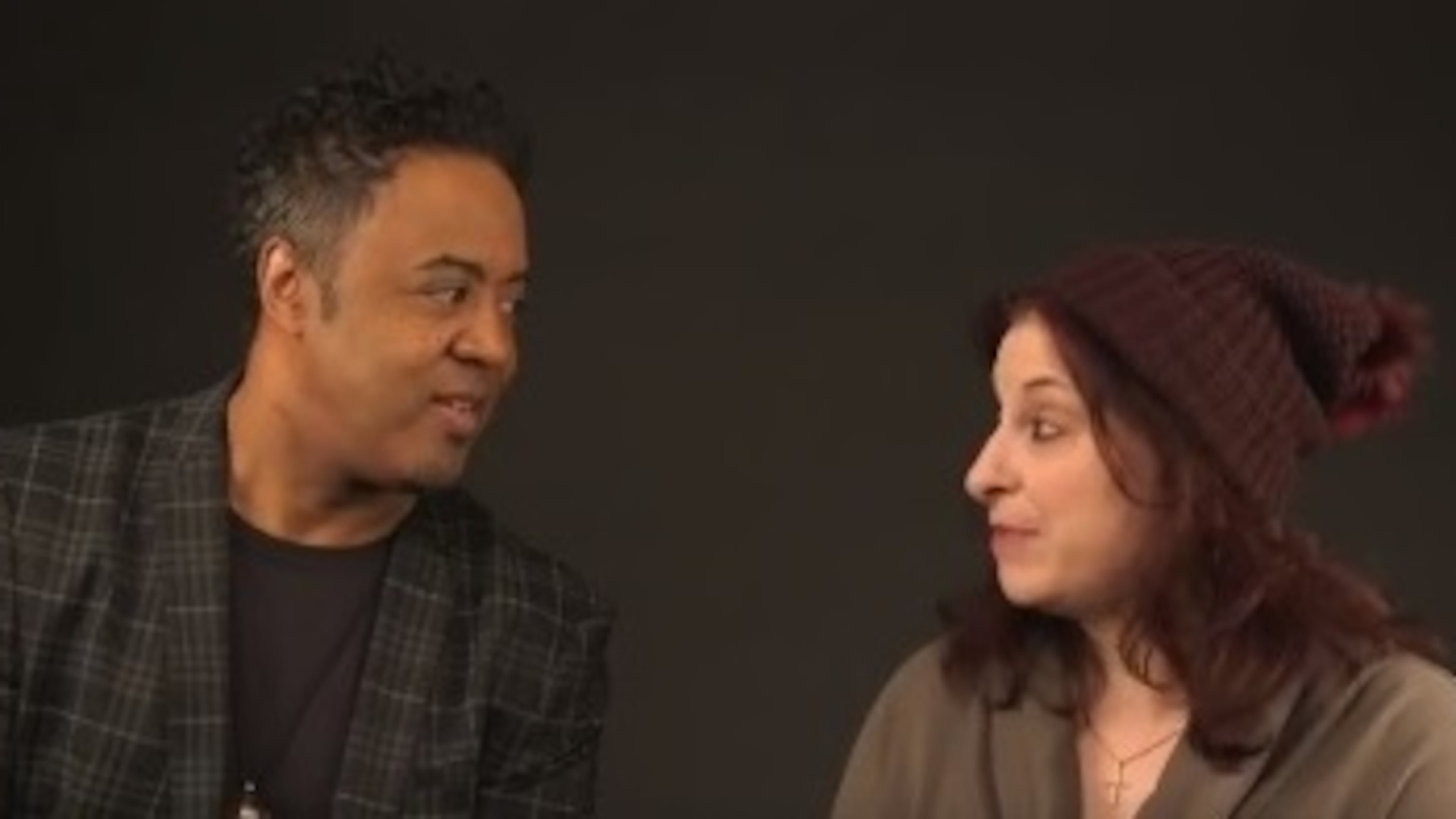 Talking with BrownMark at the AJC studio.