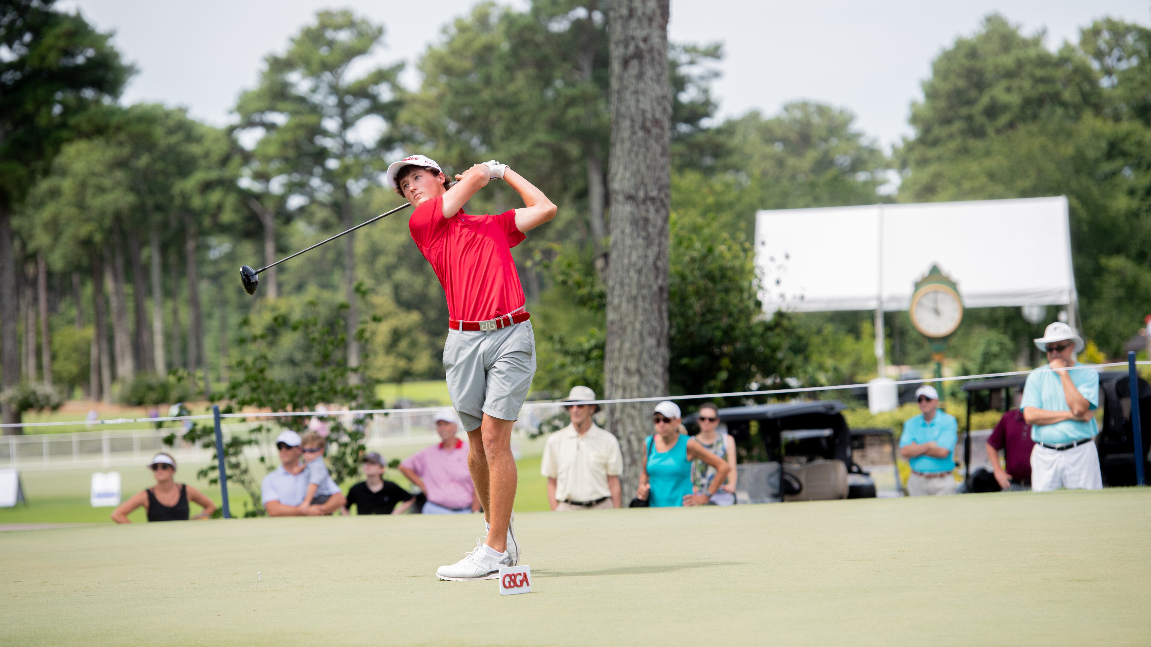 Maxwell Ford of Peachtree Corners tees off at the 2020 Georgia Amateur Championship. Ford has signed with the University of Georgia.