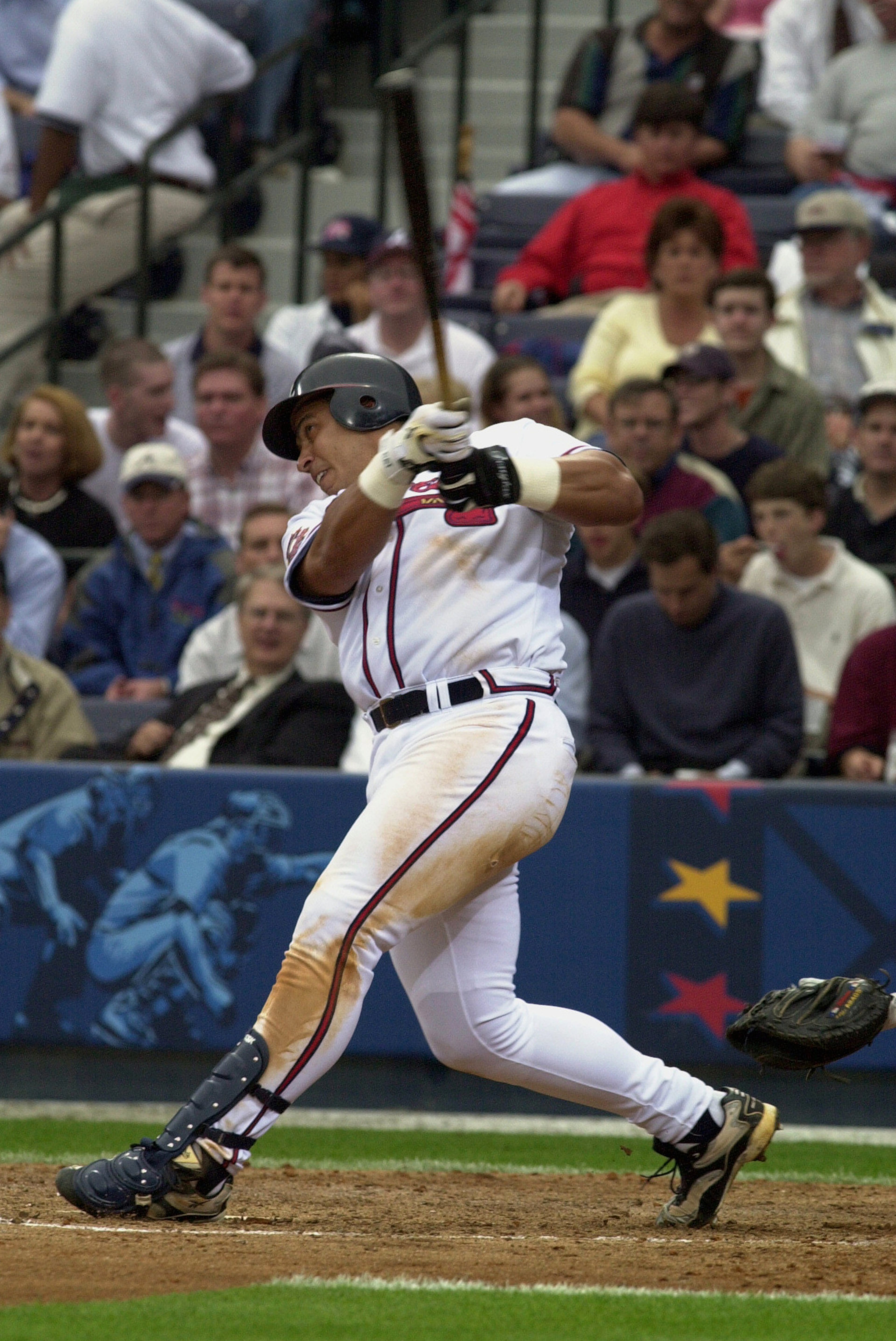 Opening Day 2000: Andres Galarraga hits a fifth-inning home run to give the Braves a 1-0 lead in their opener against the Colorado Rockies at Turner Field.