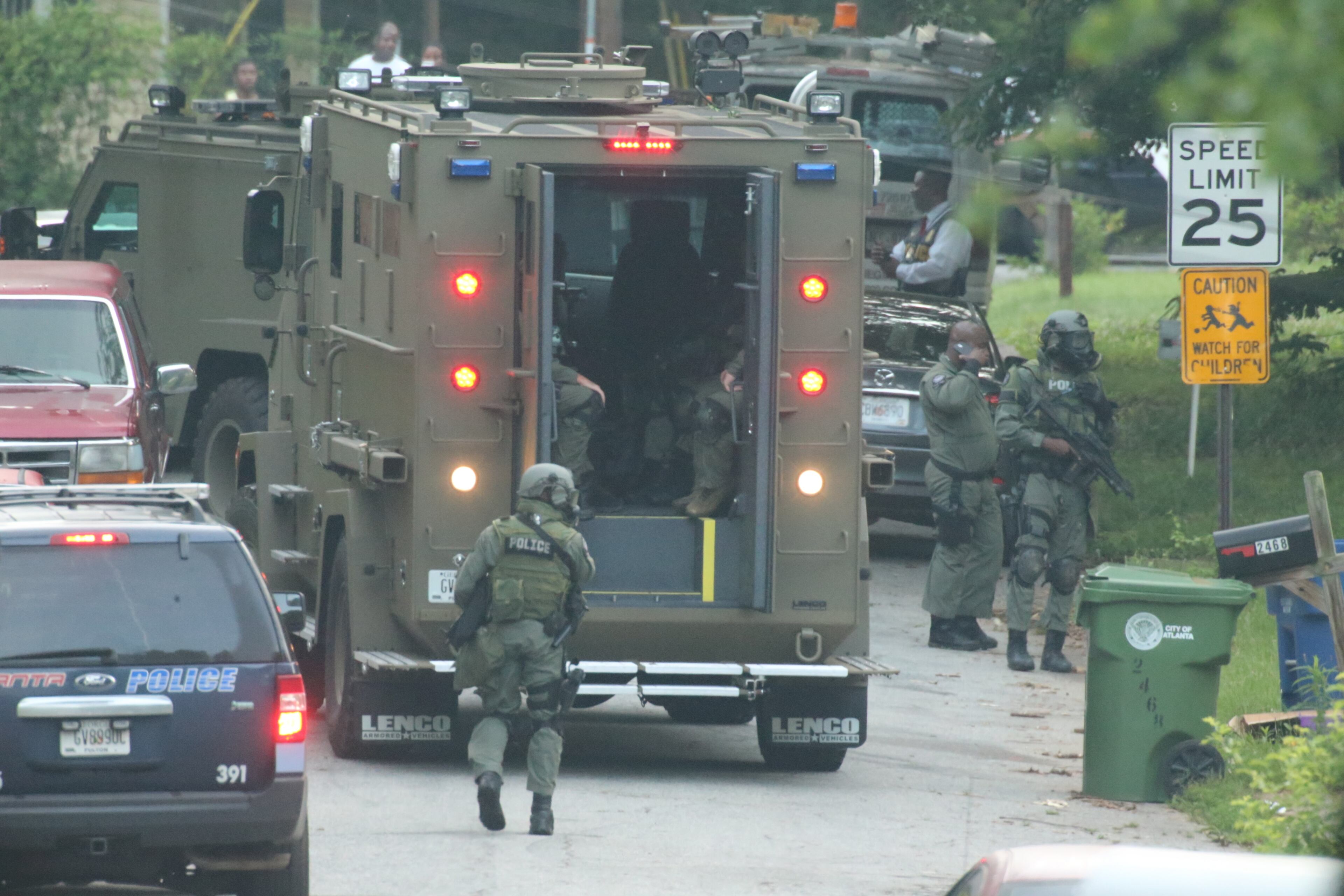 Atlanta police spokeswoman Kim Jones said the SWAT team was called in because of a “possible barricaded gunman.” But just after 7 a.m., Jones said SWAT officer had left the scene, and, “the perpetrator was not located.” JOHN SPINK/JOHNSPINK@AJC.COM