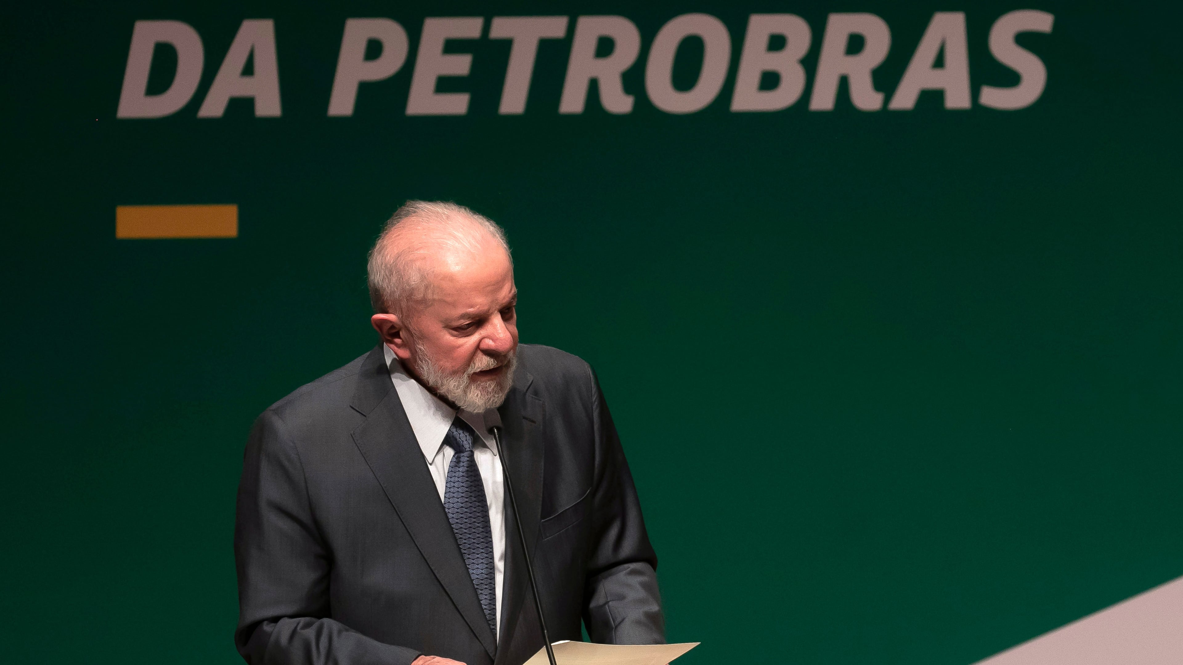 FILE - Brazil's President Luiz Inacio Lula da Silva speaks during the inauguration ceremony for the new president of the state-run oil company Petrobras, in Rio de Janeiro, Brazil, June 19, 2024. (AP Photo/Bruna Prado, File)