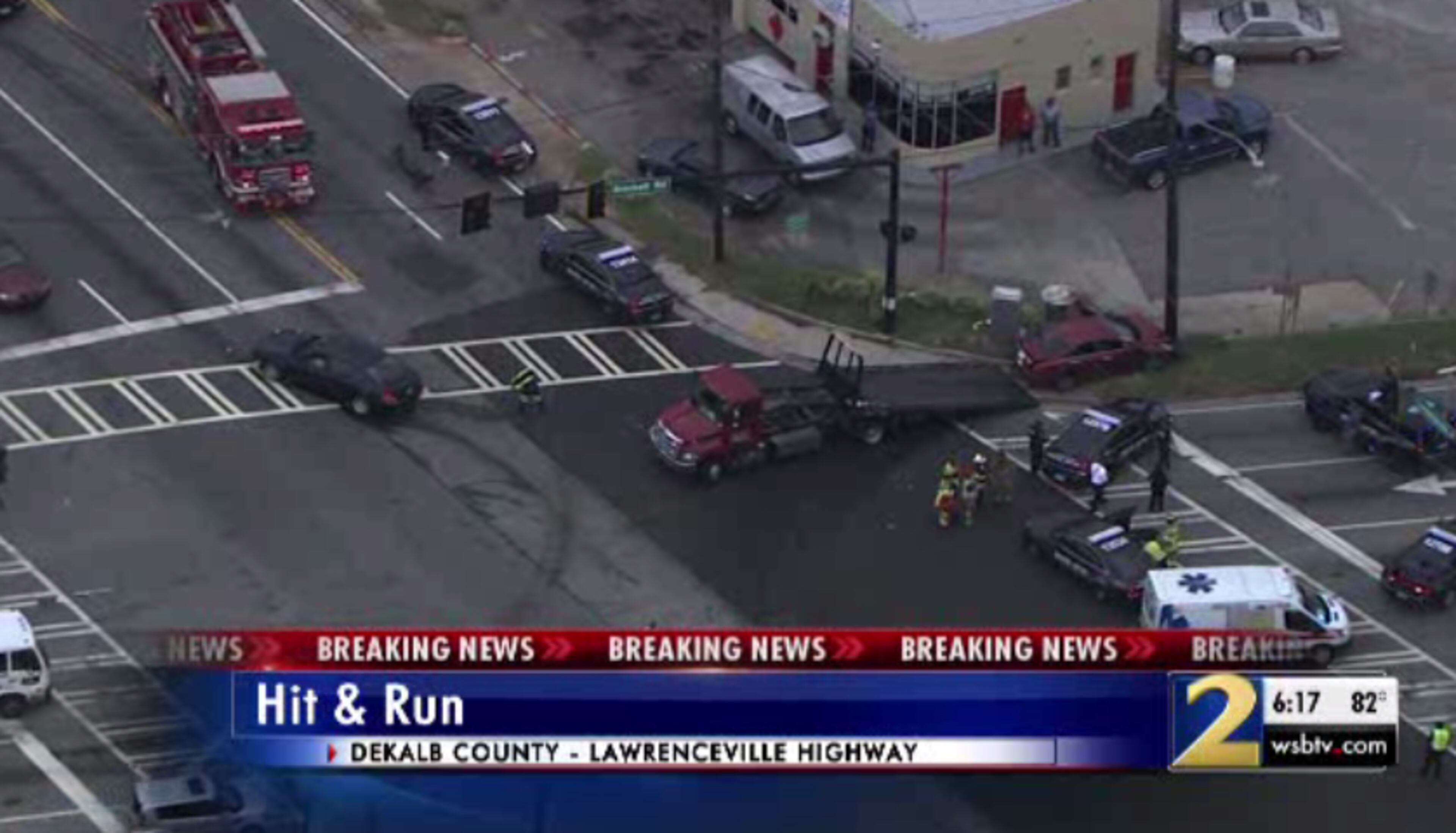 Three people were taken into custody after a hit-and-run crash on Tuesday.