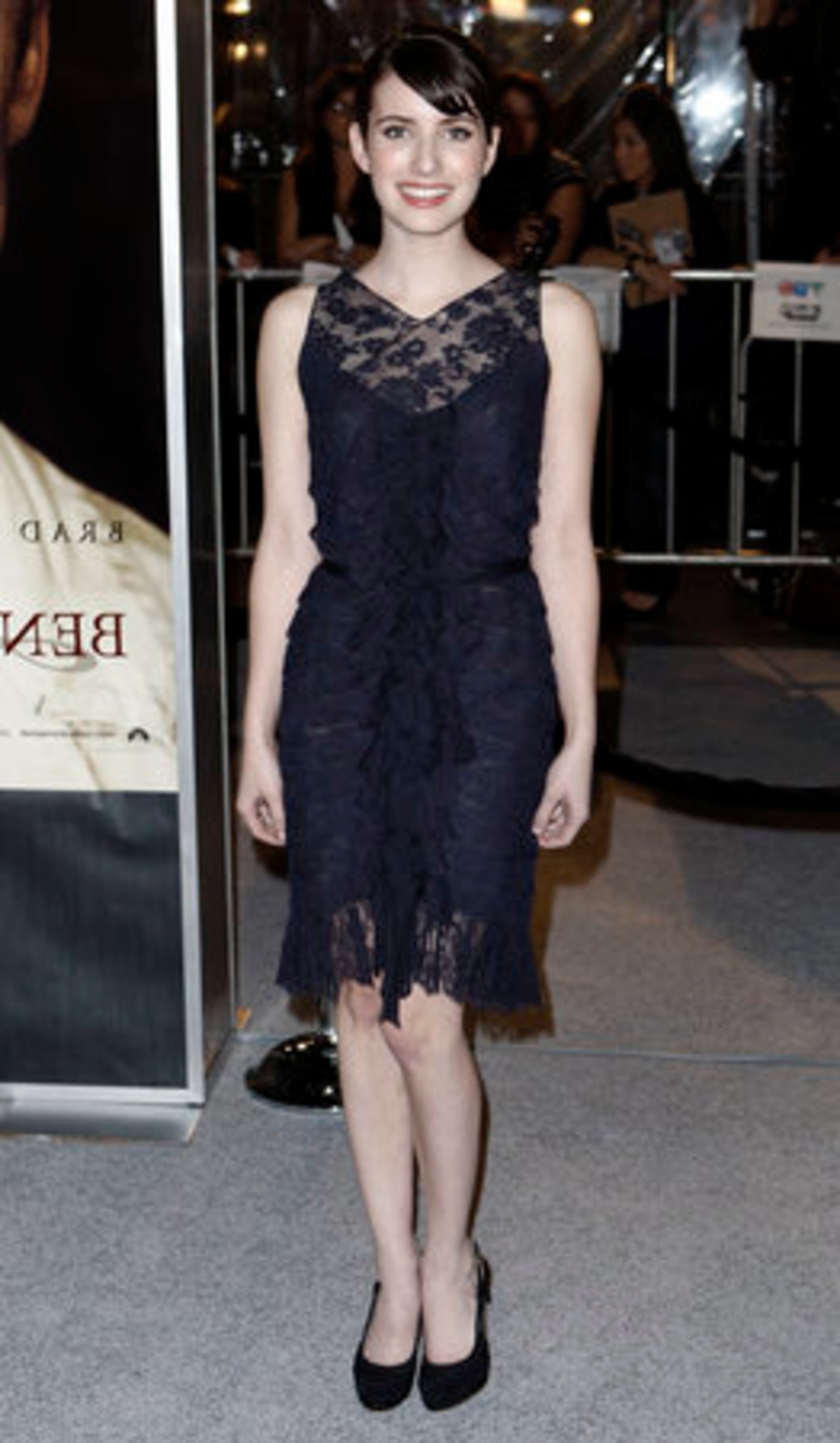 Emma Roberts turns out cute as a ... button. (Sorry.)