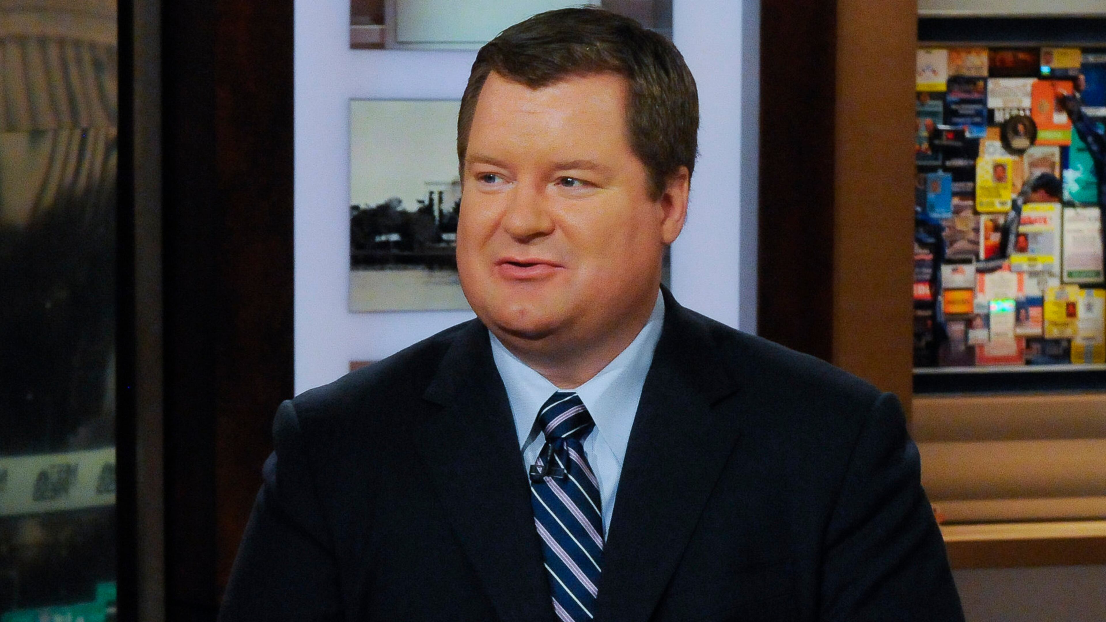 MEET THE PRESS -- Pictured: (l-r) Andrea Mitchell, NBC News Chief Foreign Affairs Correspondent, left, and Erick Erickson, Founder, Resurgent, right, appear on "Meet the Press" in Washington, D.C., Sunday Feb. 28, 2016. (Photo by: William B. Plowman/NBC/NBC NewsWire via Getty Images)
