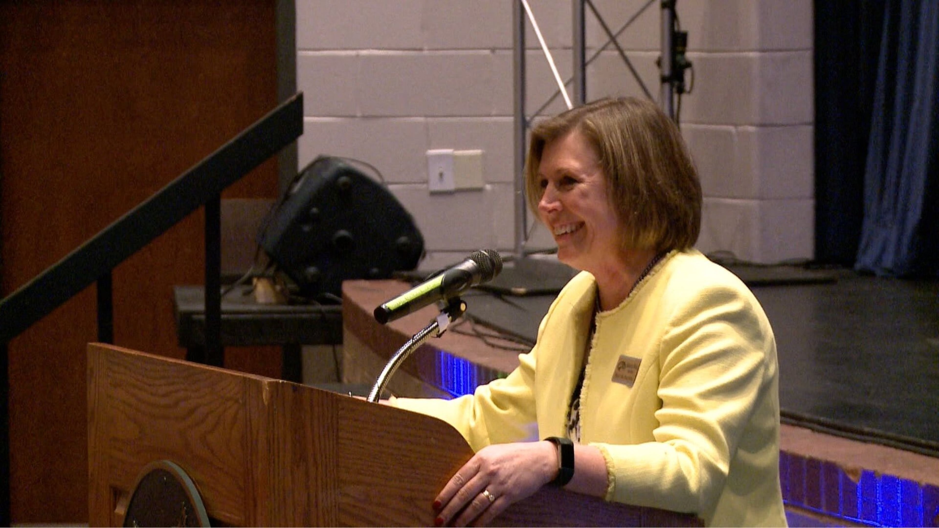 Collins Hill High School Principal Kerensa Wing was recently named the 2019 Georgia Principal of the Year in a surprise presentation by the Georgia Association of Secondary School Principals. COURTESY OF GWINNETT COUNTY PUBLIC SCHOOLS