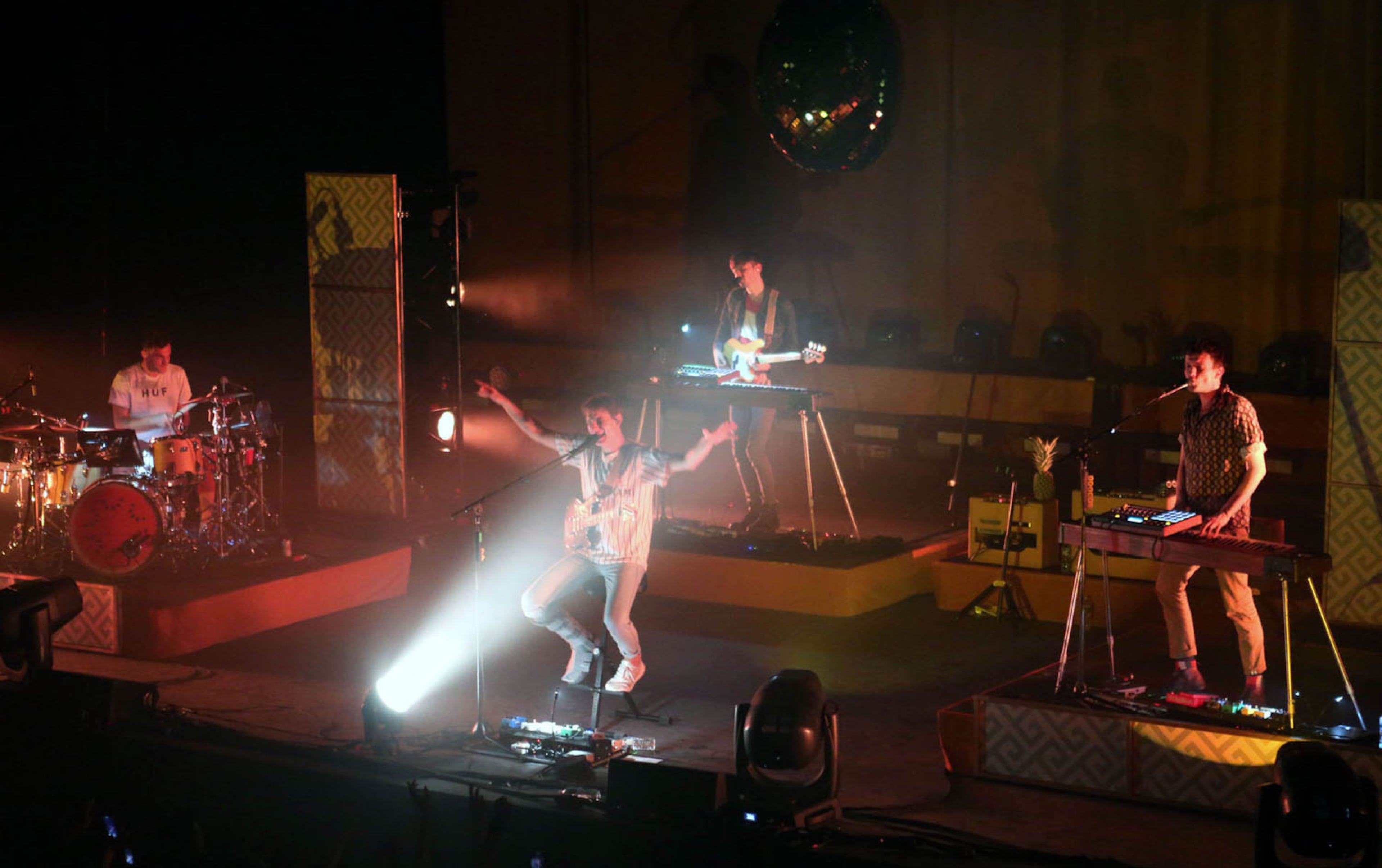 #23 of #34. PLEASE KEEP IN SEQUENTIAL ORDER FOR THE CONTINUITY OF THE GALLERY. The Coca Cola Roxy Theater held its grand opening celebration on Saturday, April 8, 2017, with British indie favorites Glass Animals and Australia's Jagwar Ma selling out the venue for Radio 105.7's fouth birthday party bash. Located in the nearly completed Battery entertainment district, next to SunTrust Park, new home of the Atlanta Braves, the gorgeous, nearly 4,000 capacity venue got positive grades from most of the VIP's and concert fans in attendence.Robb Cohen Photography & Video /RobbsPhotos.com