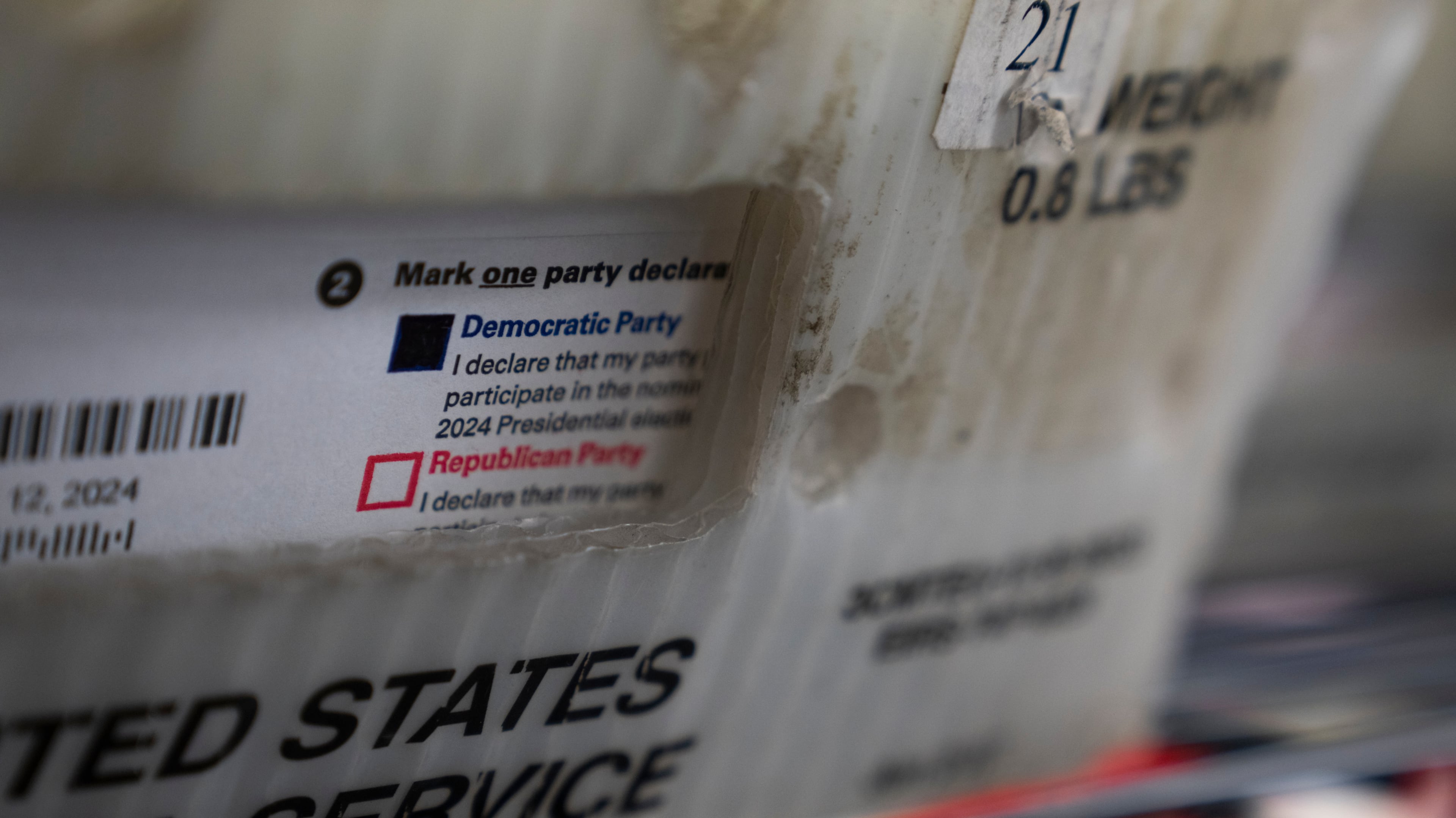 FILE - Vote-by-mail ballots for the presidential primary election are seen on March 12, 2024, at the Clark County Elections Office in Vancouver, Wash. (AP Photo/Jenny Kane, File)