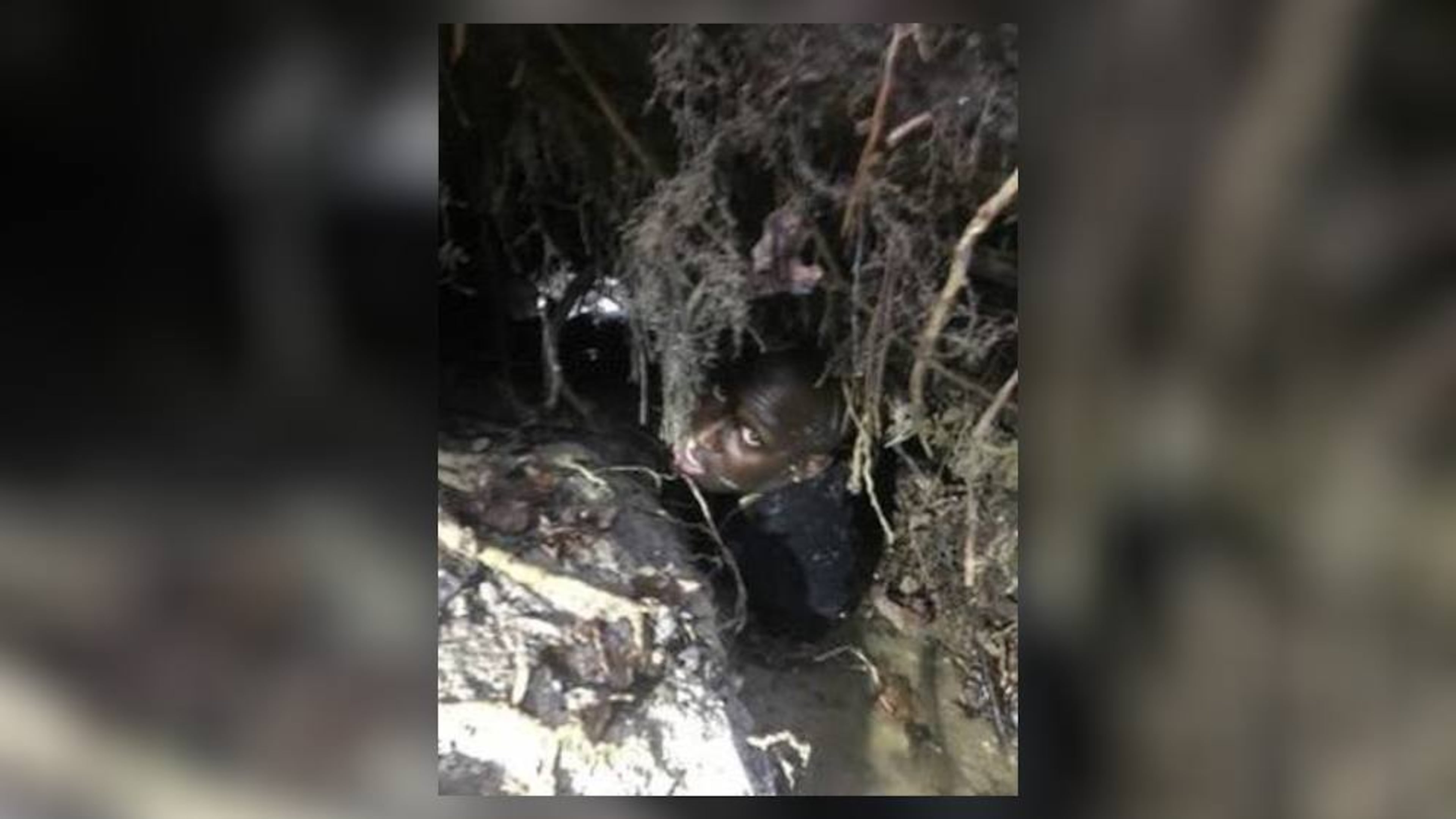Joe Hobson Jr. was found hiding in a drainage creek Thursday.