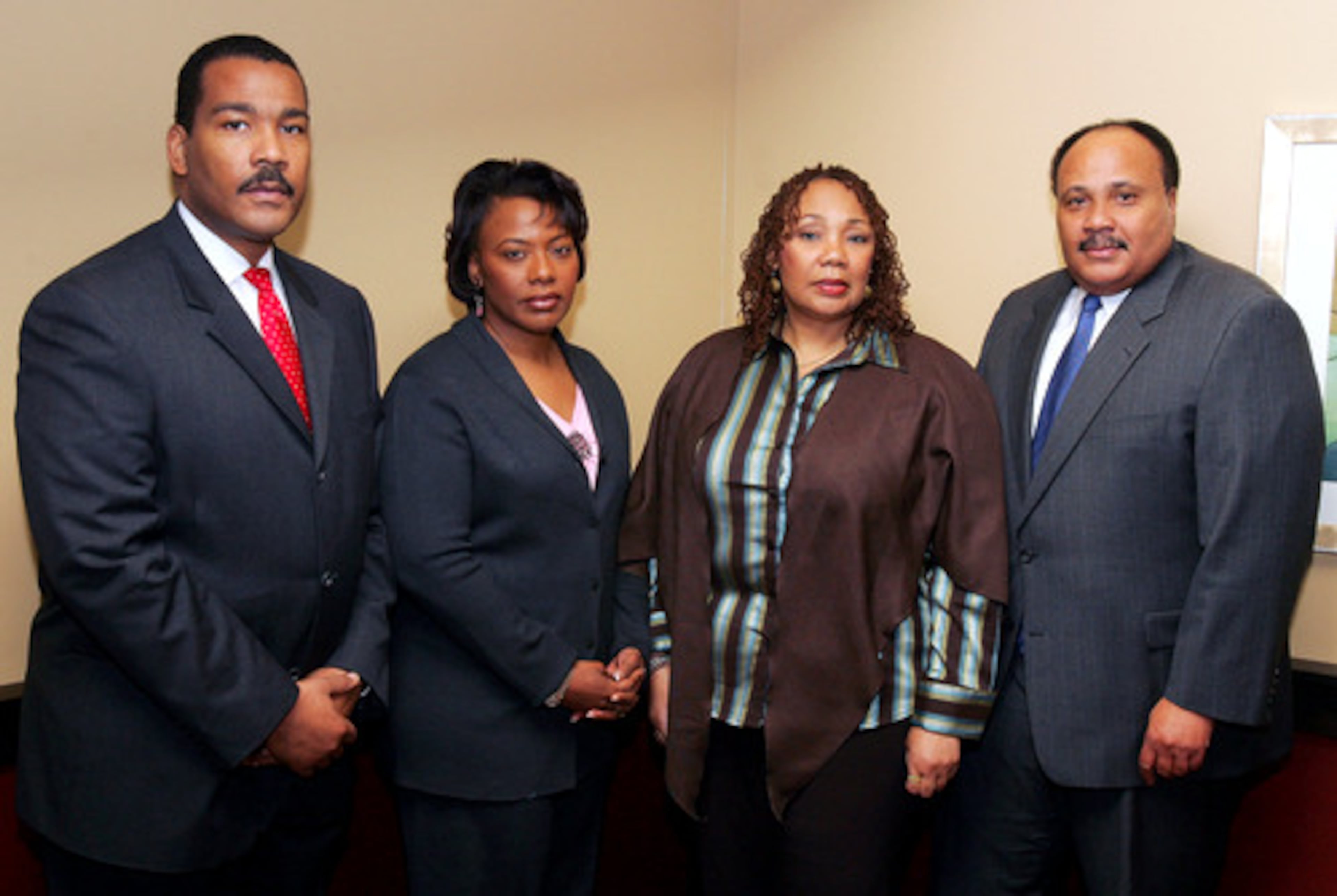 Dexter King (from left) stands with sisters Bernice and Yolanda and brother Martin Luther King III in 2006. Yolanda Denise King died in 2007.