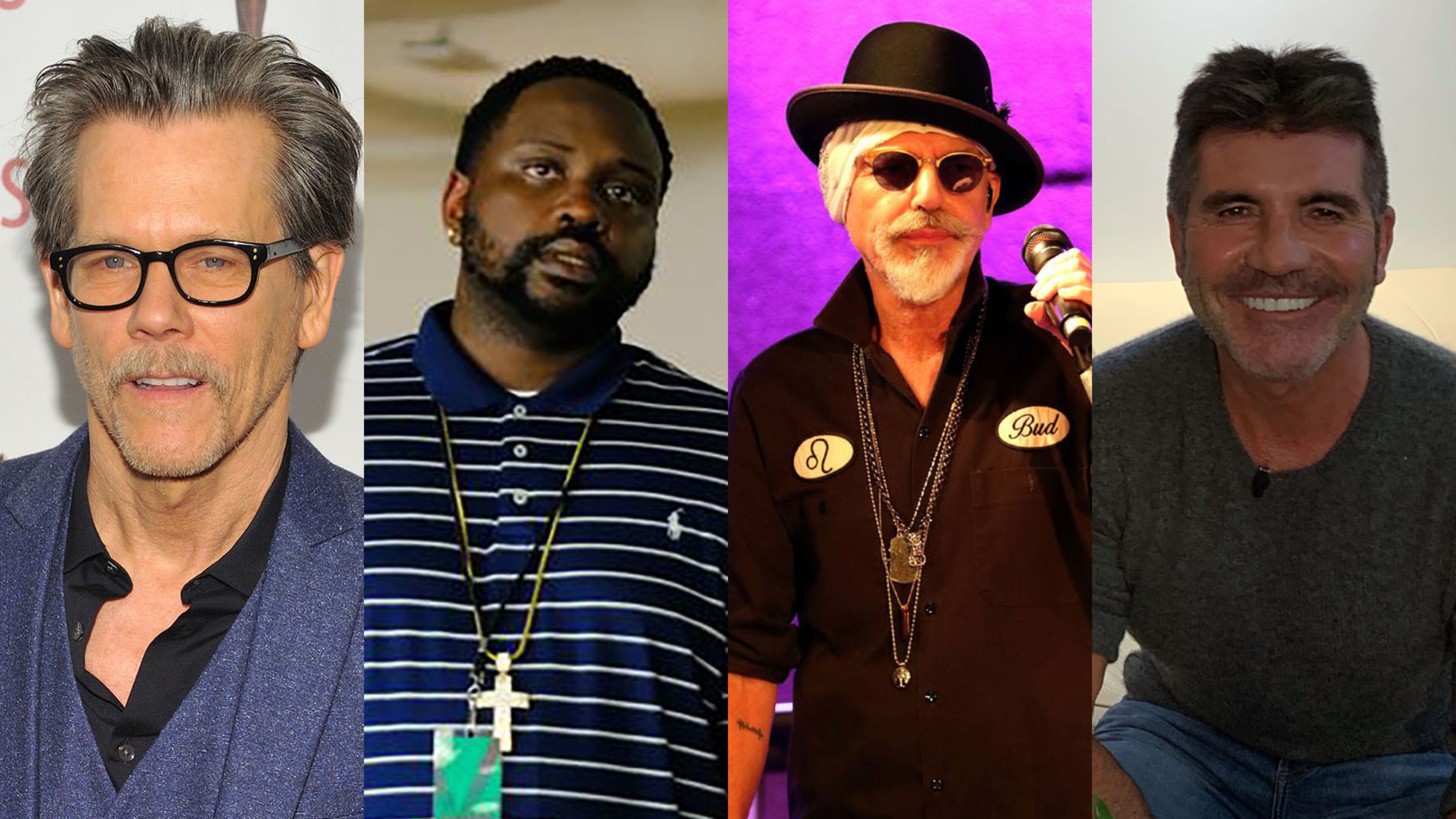 Among celebrities shooting in Georgia now (l-r): Kevin Bacon, Brian Tyree Henry, Billy Bob Thornton and Simon Cowell. CR: AP, FX, Robb Cohen, Rodney Ho