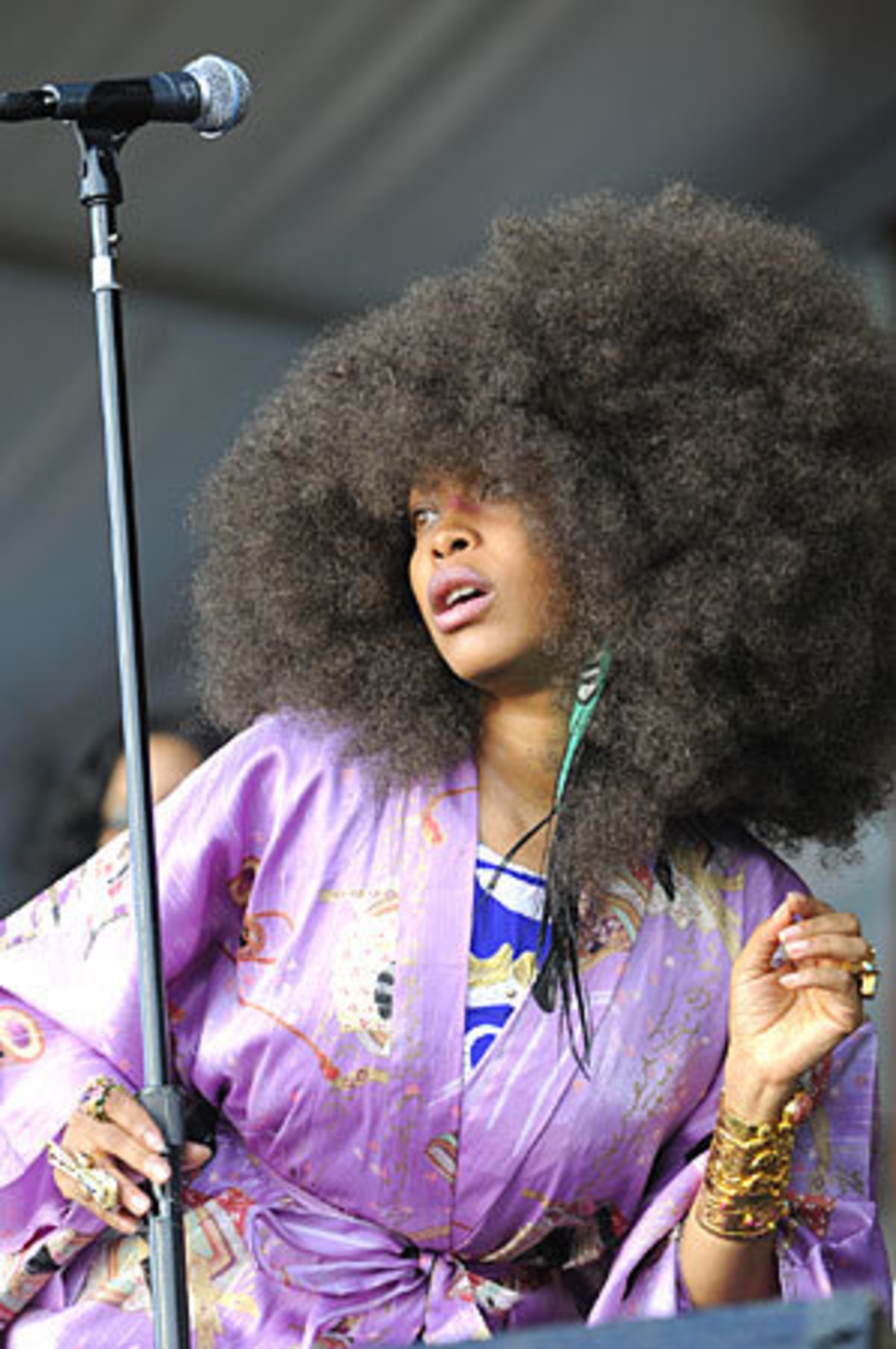 Erykah Badu performs at the New Orleans Jazz and Heritage Festival on Saturday, April 25, 2009. The festival features hundreds of acts on 12 stages this weekend and next. The festival continued Sunday and picks up again on Thursday.