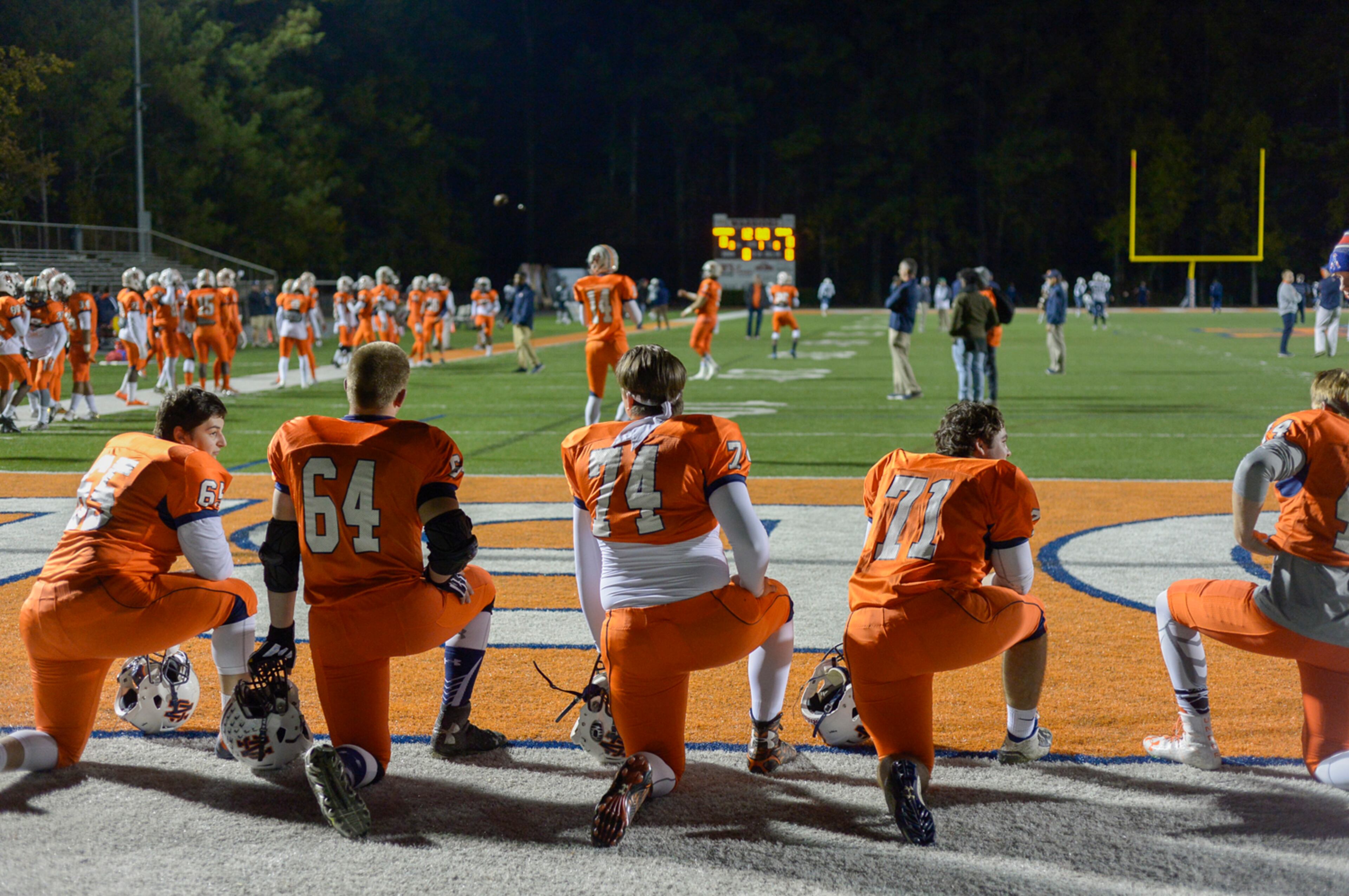 Kennesaw, Ga. -- The North Cobb Warriors face off against the Tift County Blue Devils in at North Cobb in the first round of playoff games Friday November 11, 2016. SPECIAL/Daniel Varnado