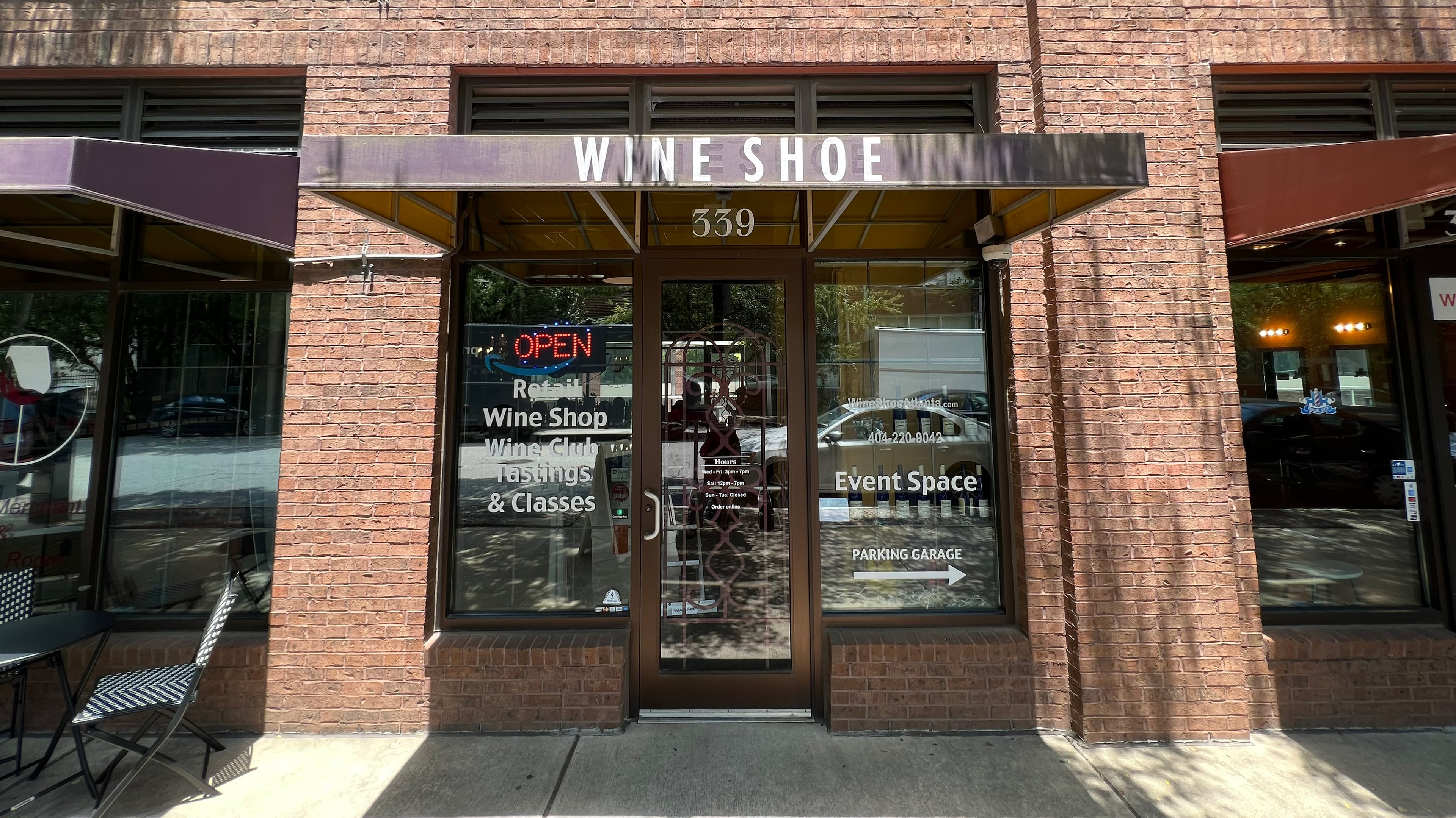 Wine Shoe is located in Castleberry Hill just two blocks from Mercedes-Benz Stadium.