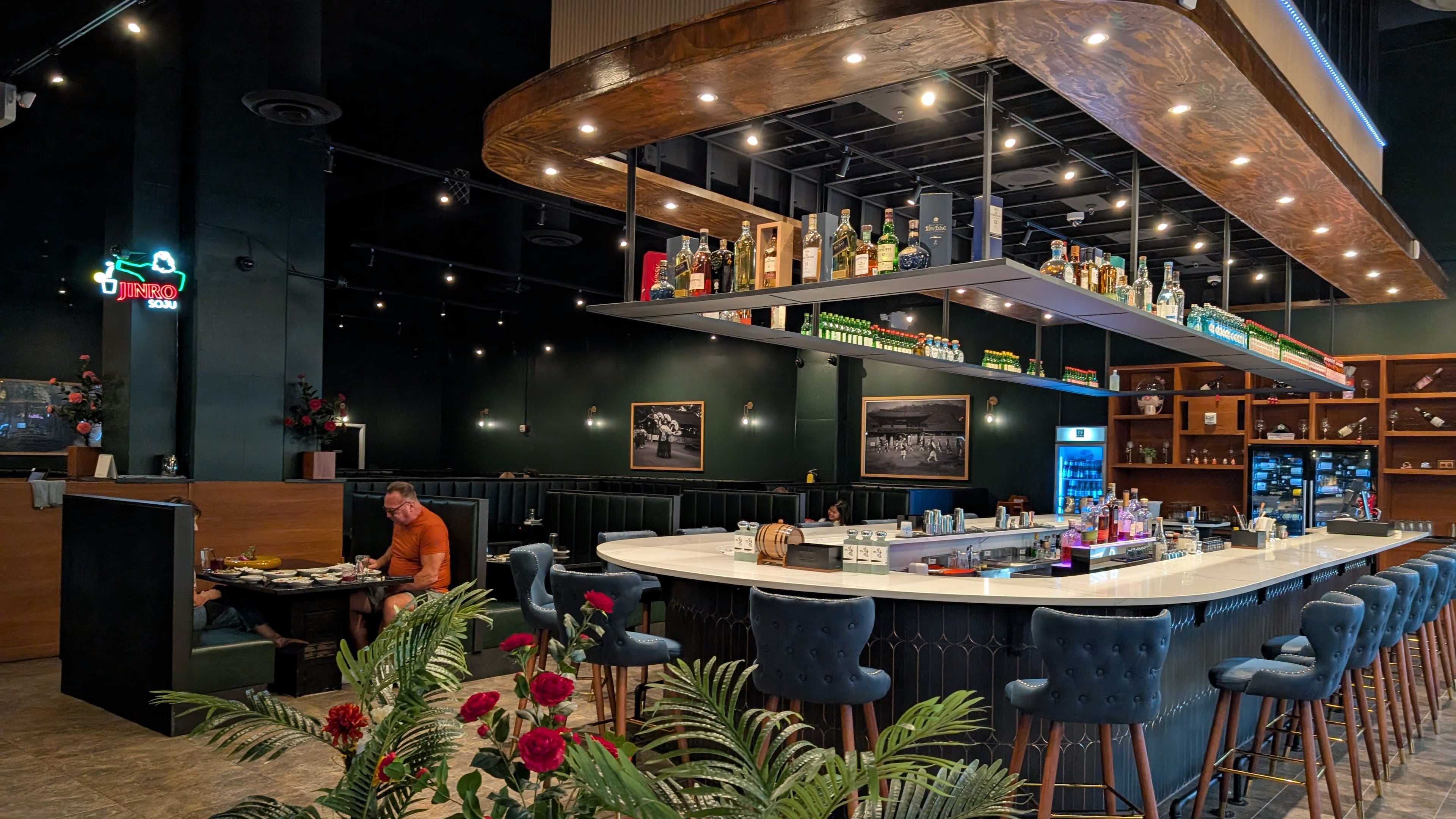 Bene Korean BBQ's modern interior in the Uptown Atlanta development in the Lindbergh neighborhood. (Su-Jit Lin for the AJC)