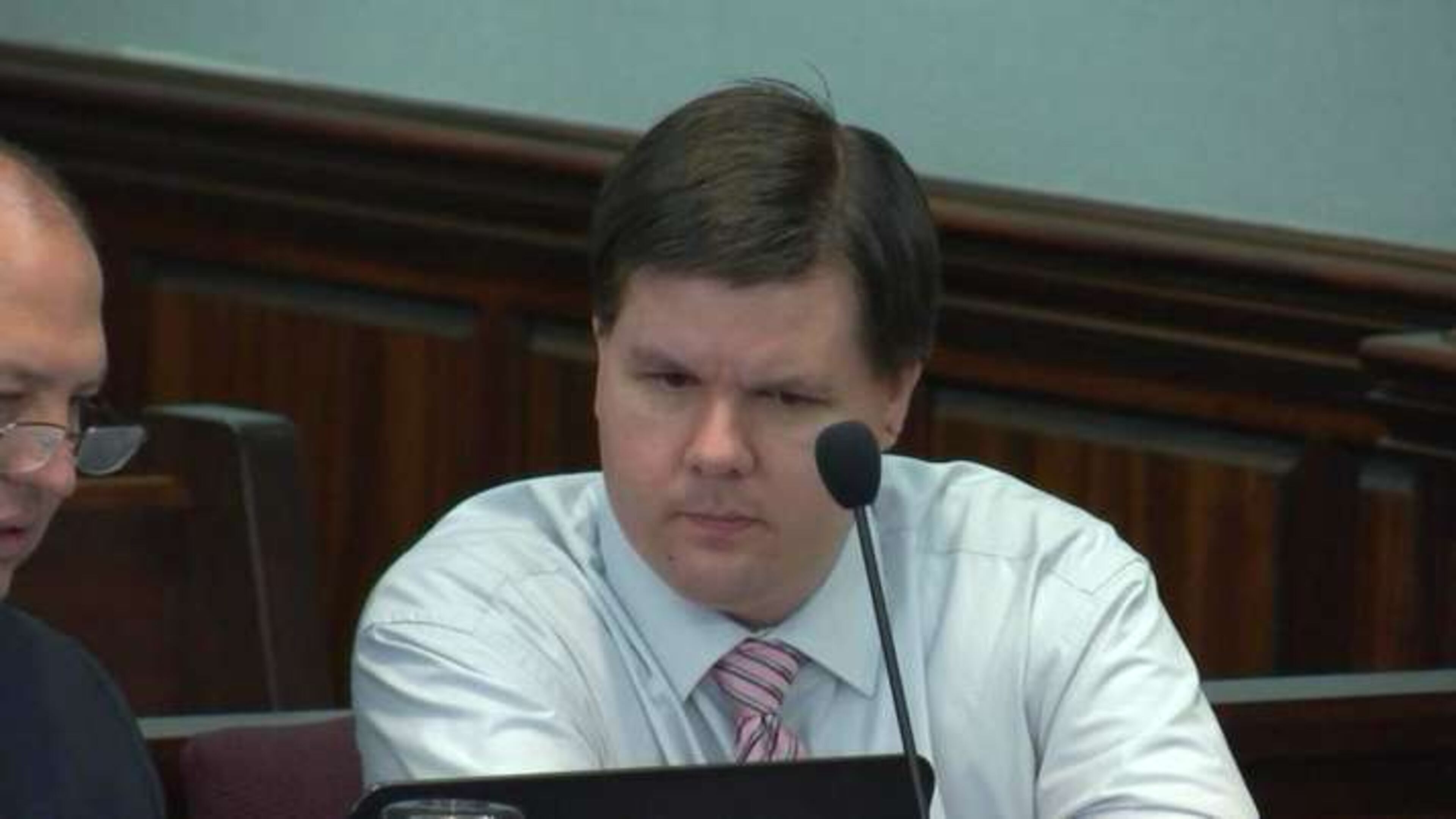 Justin Ross Harris listens to testimony in his murder trial on Oct. 19, 2016.