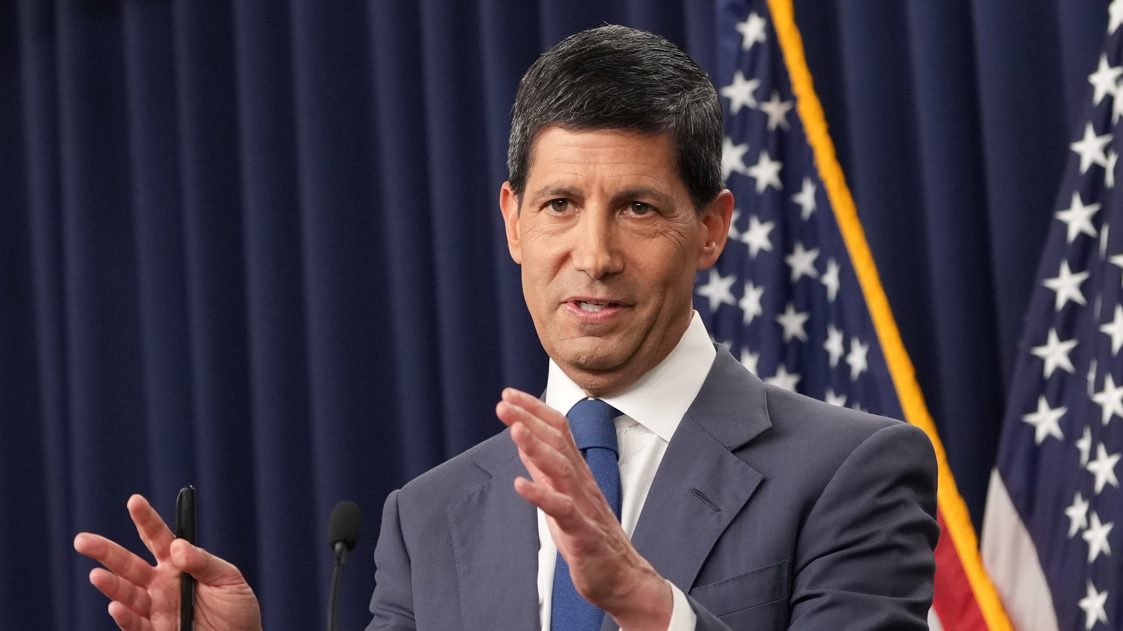 Federal Reserve Board Chairman Kevin Warsh speaks at a news conference at the Federal Reserve in Washington, Wednesday, July 29, 2026. (AP Photo/Mark Schiefelbein)