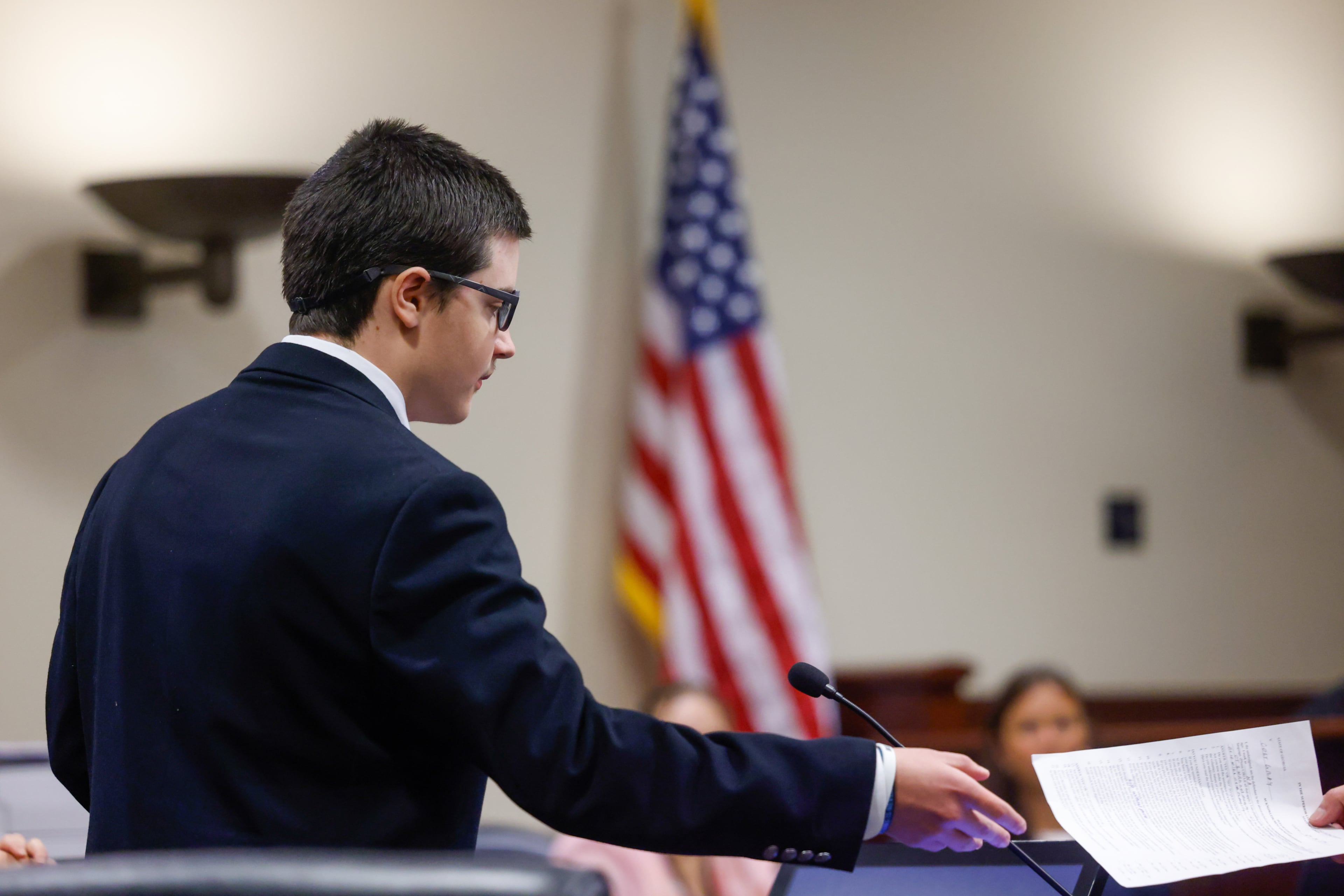 Colt Gray, the 16-year-old Apalachee High School shooting suspect, pleads guilty at Barrow County Superior Court on Friday, July 24, 2026, in Winder. (Arvin Temkar/AJC)