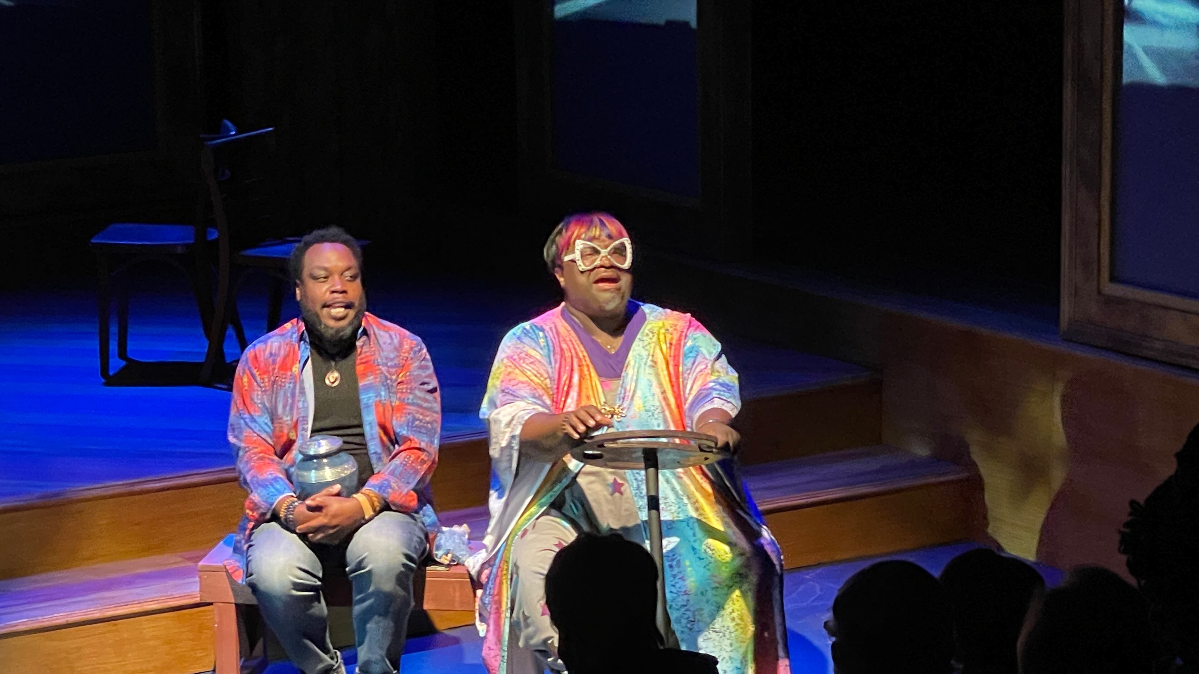 Enoch King (left) as Gil, whose mother has died, has Brad Raymond (right) as Mo to keep his grief at bay in Coleman Domingo's "Wild with Happy."