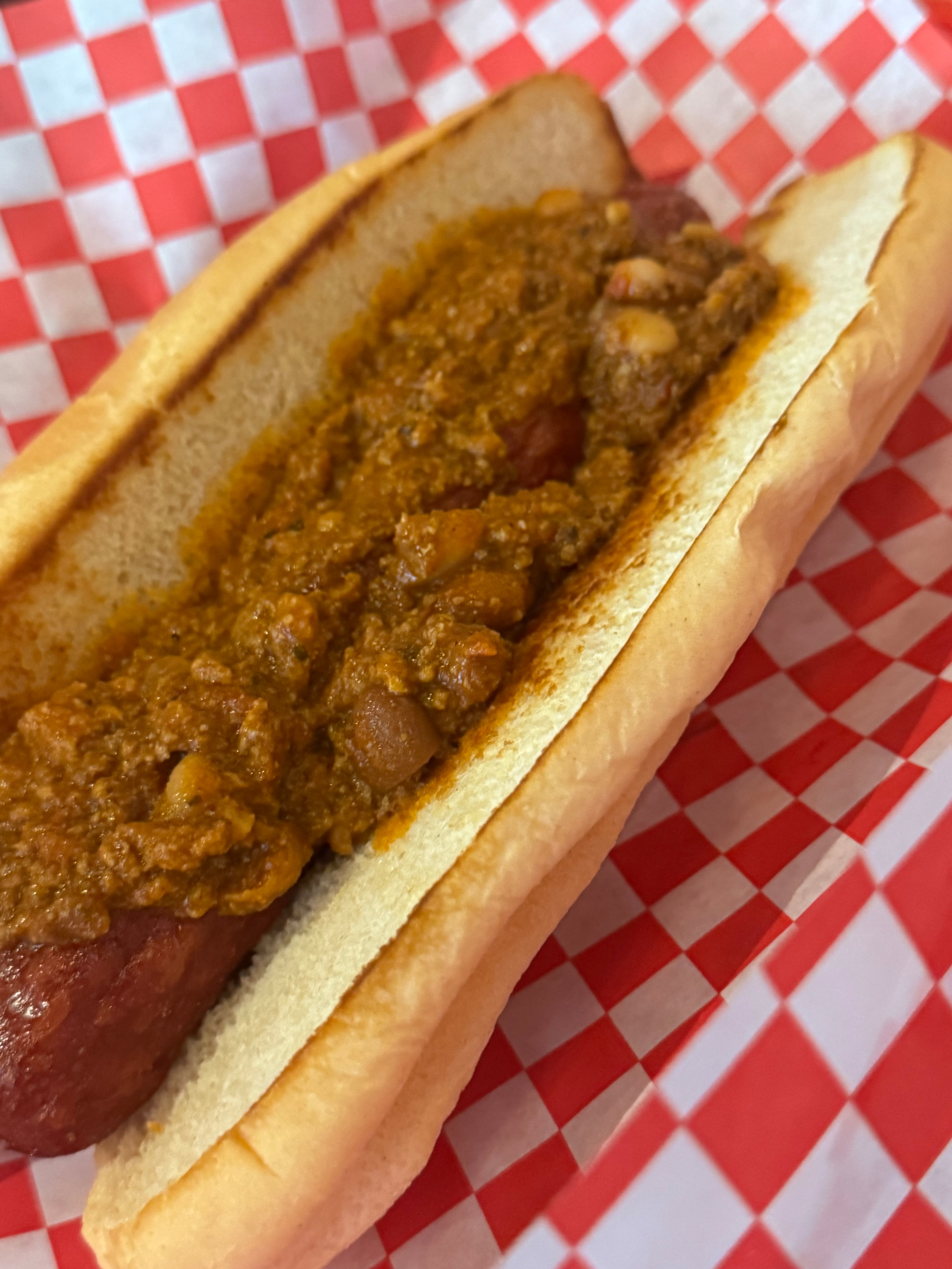 NFA Burger's chili dog. (Justin Brown for The Atlanta Journal-Constitution)
