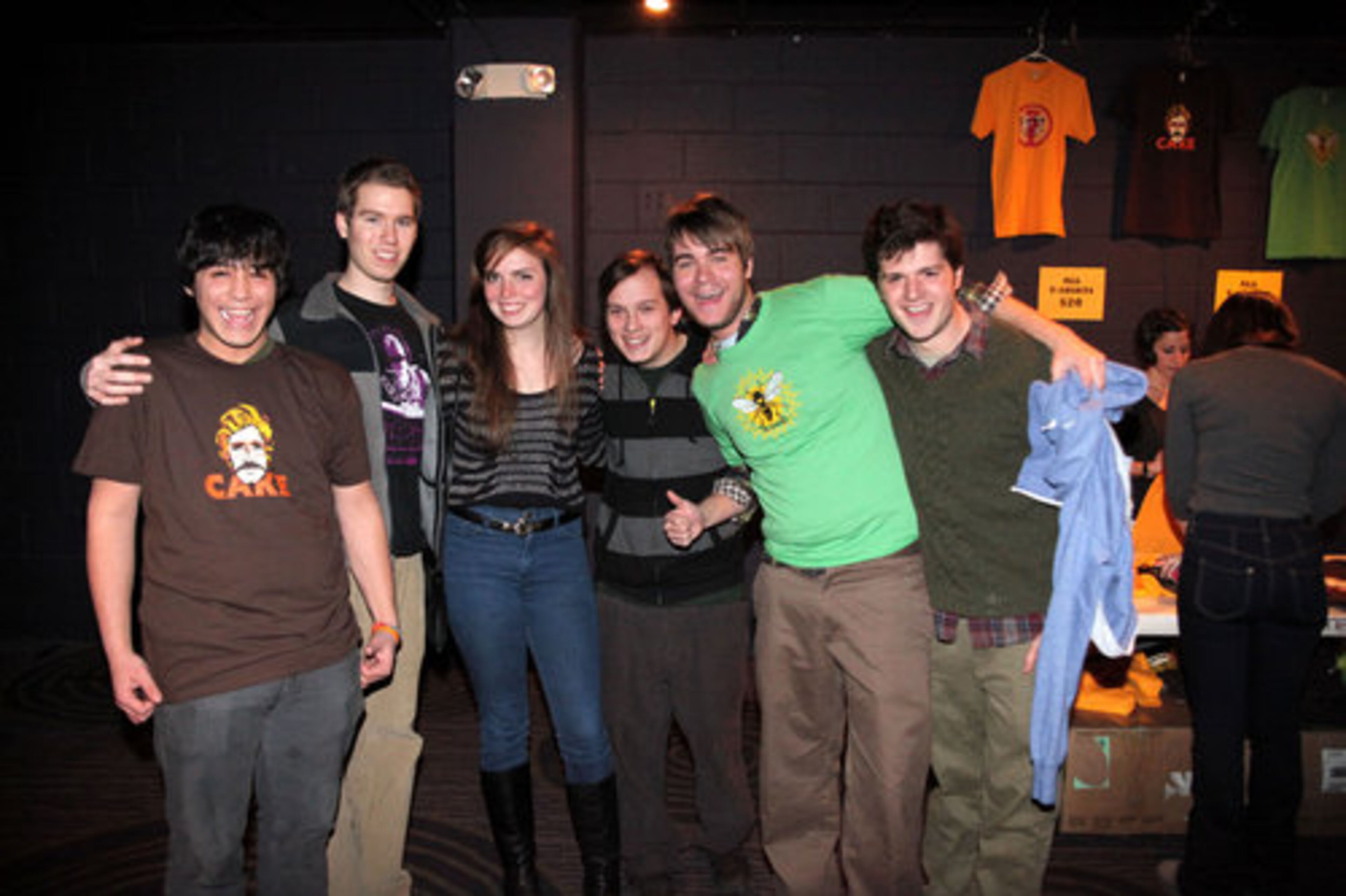 This group of Cake fans from Savannah are, from left, John Gale, Patrick Spokas, Shannon Iacino, Jordan Holmes, Ben Tantanella, and William Willoughby.