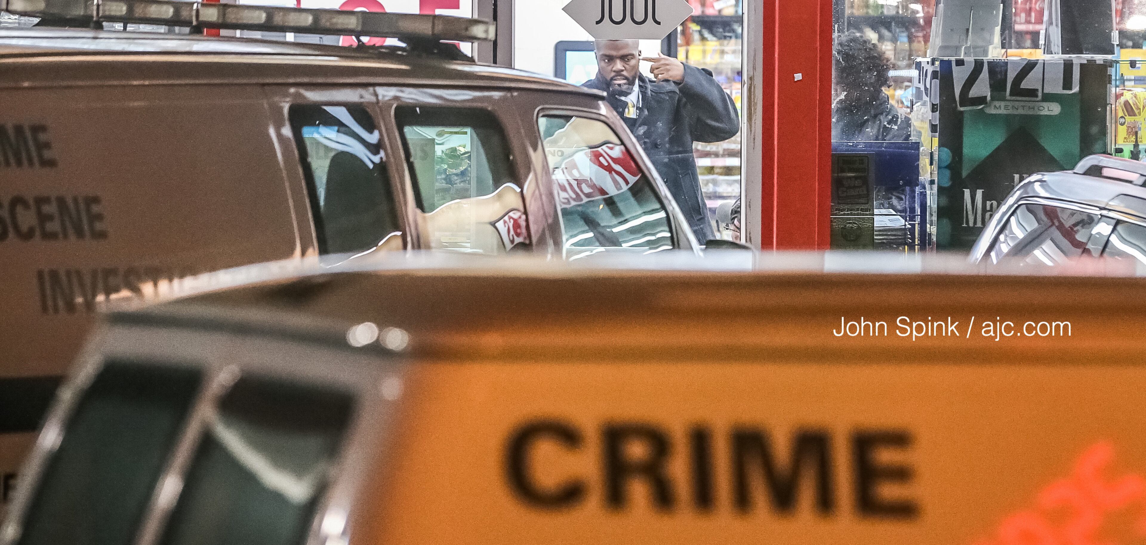 DeKalb County police closed the Texaco station to investigate Monday morning.
