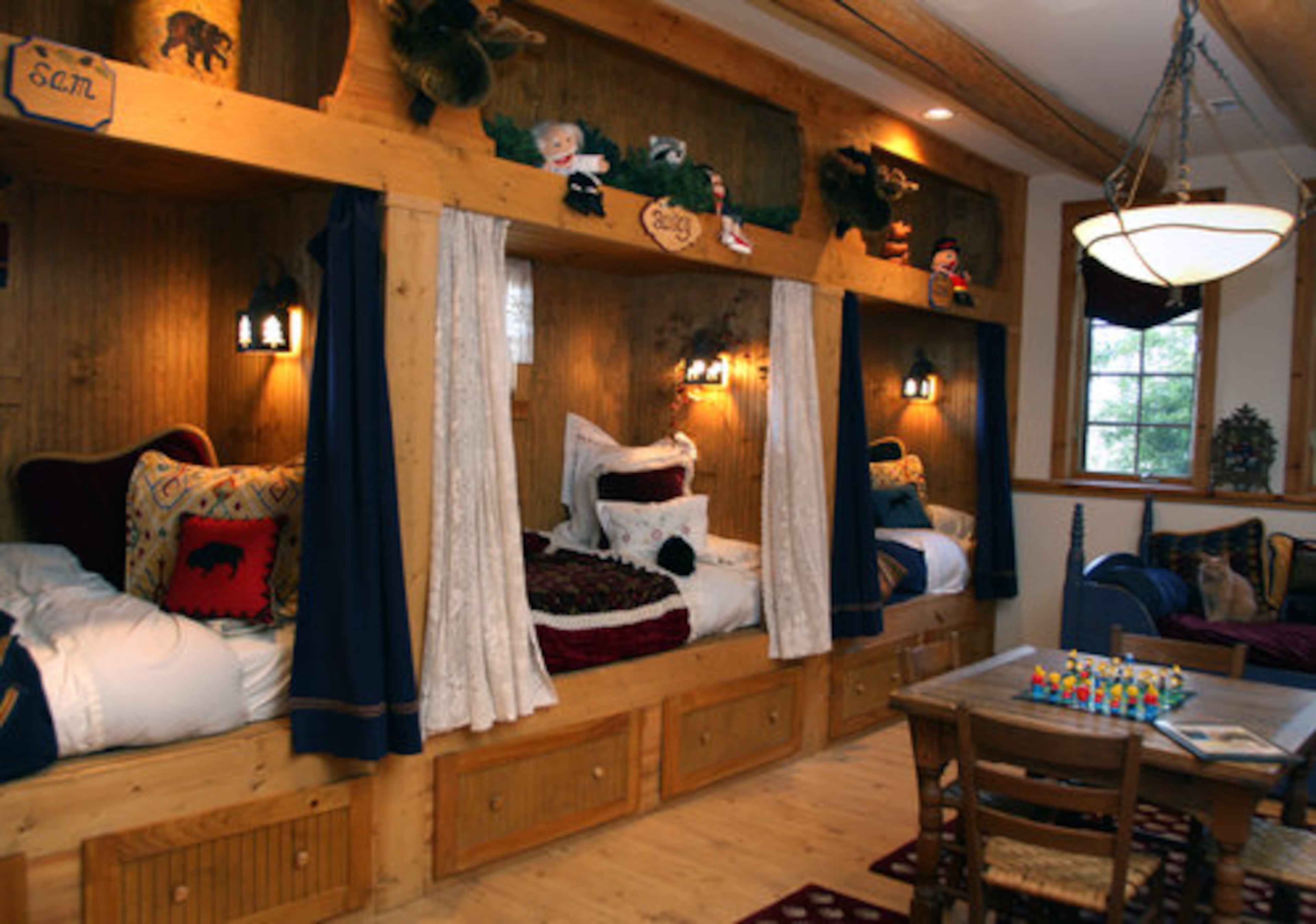 The fun grandkids' room includes plenty of sleeping pods with twin beds. They included drawers under the beds and windows inside the pods -- a bona fide kid pleaser.