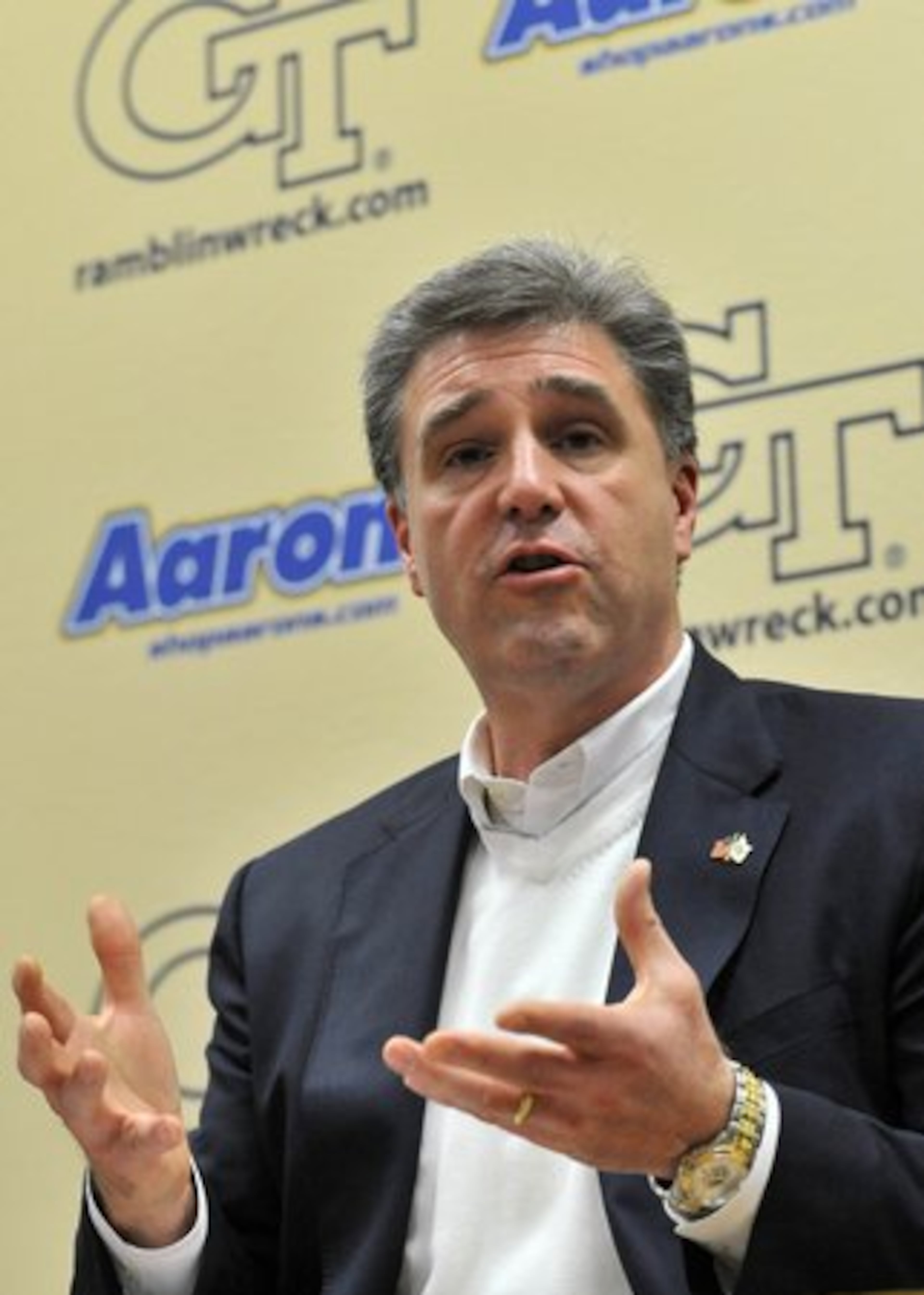 Georgia Tech athletics director Dan Radakovich met with the press Saturday to discuss the decision to relieve basketball coach Paul Hewitt of his coaching duties.