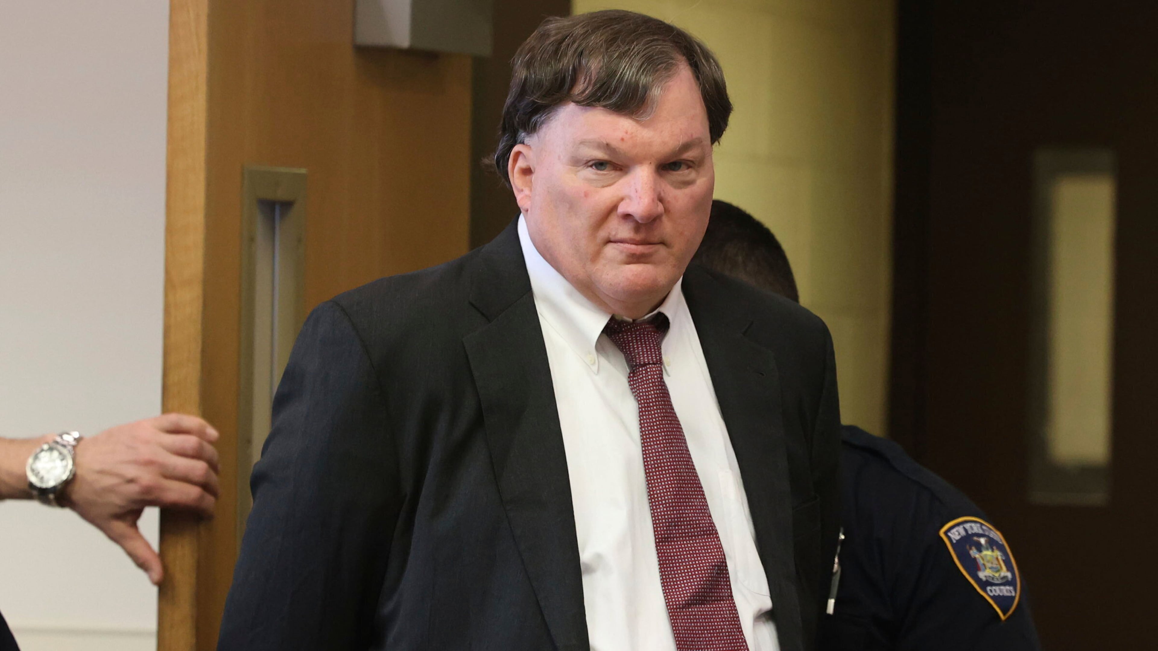 FILE - Rex Heuermann appears in Judge Timothy Mazzei's courtroom at Suffolk County Court in Riverhead, N.Y., for a status conference, Feb. 25, 2025. (James Carbone/Newsday via AP, File)