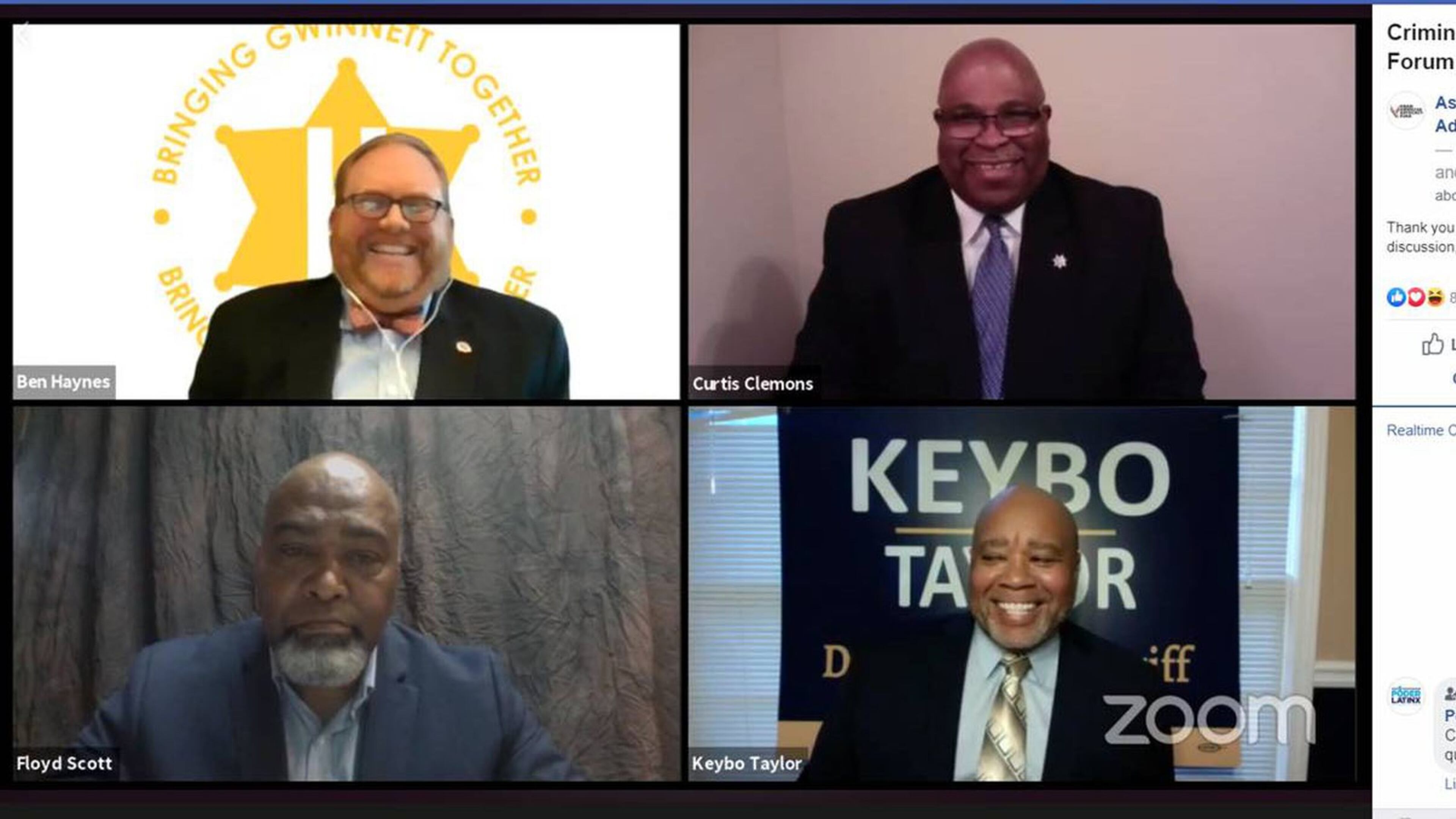 Democratic candidates for Gwinnett County sheriff participated in an online debate earlier this month.