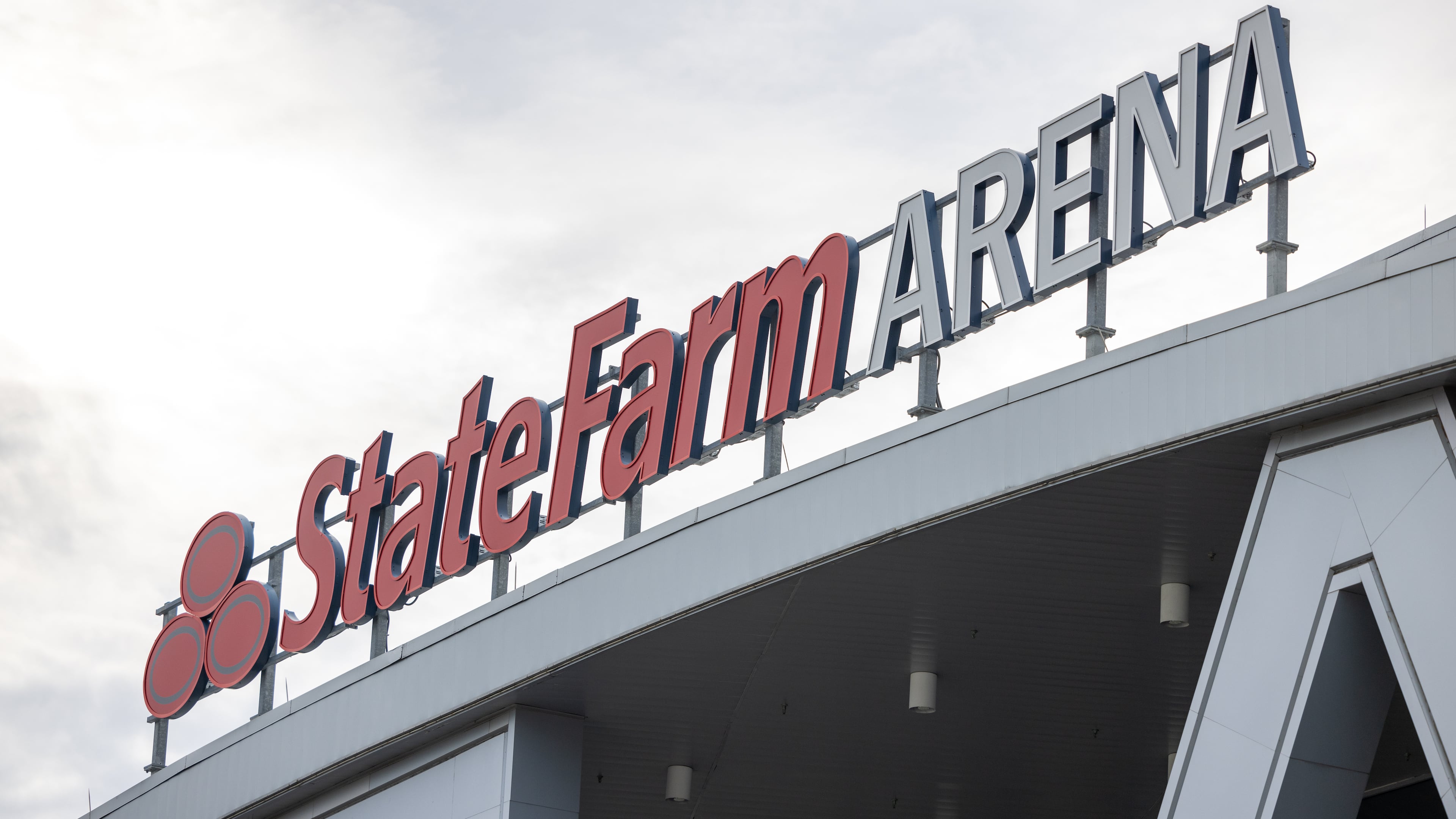 State Farm Arena Sign on August 25, 2022
