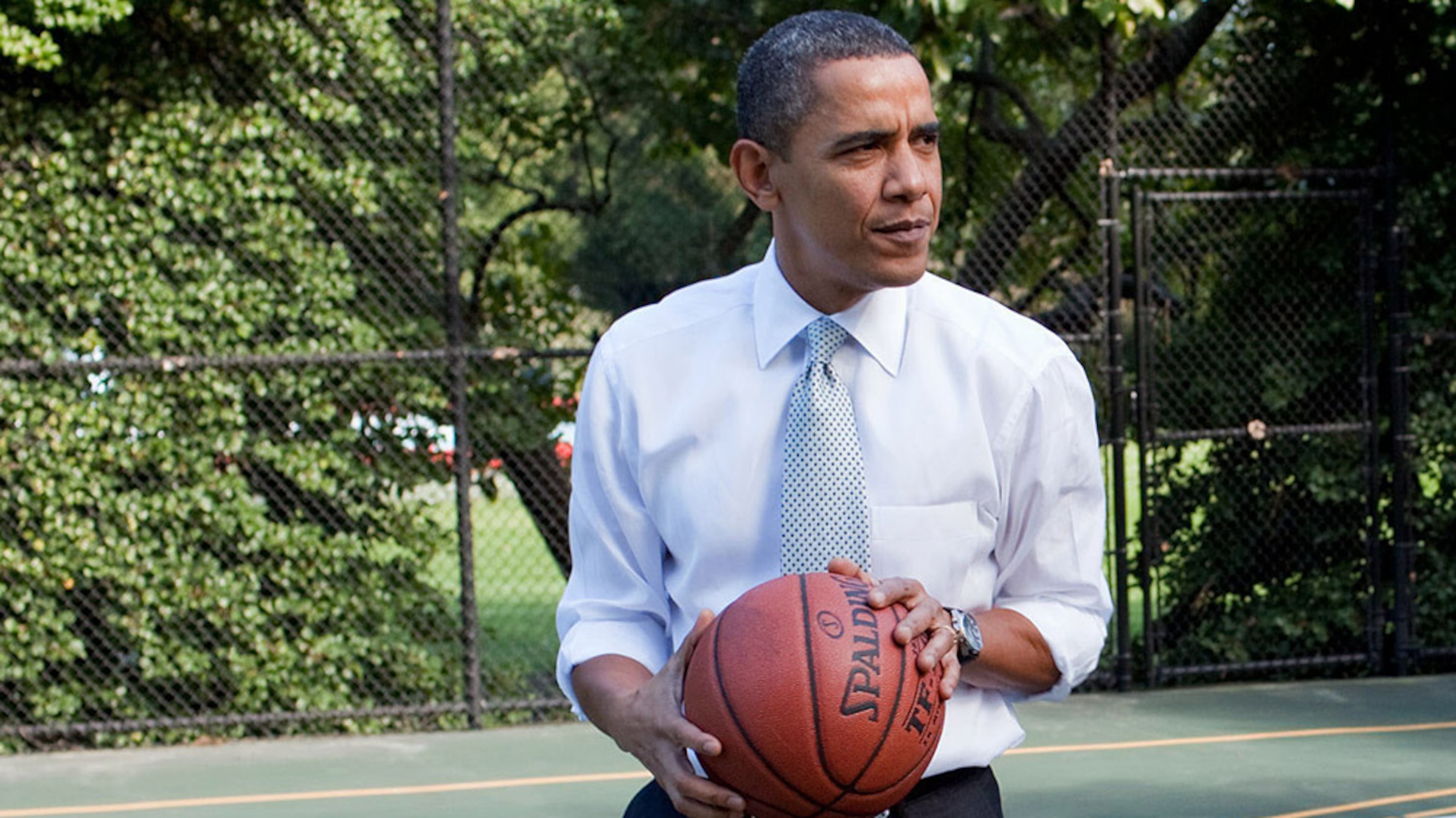 President Obama enjoys playing basketball.