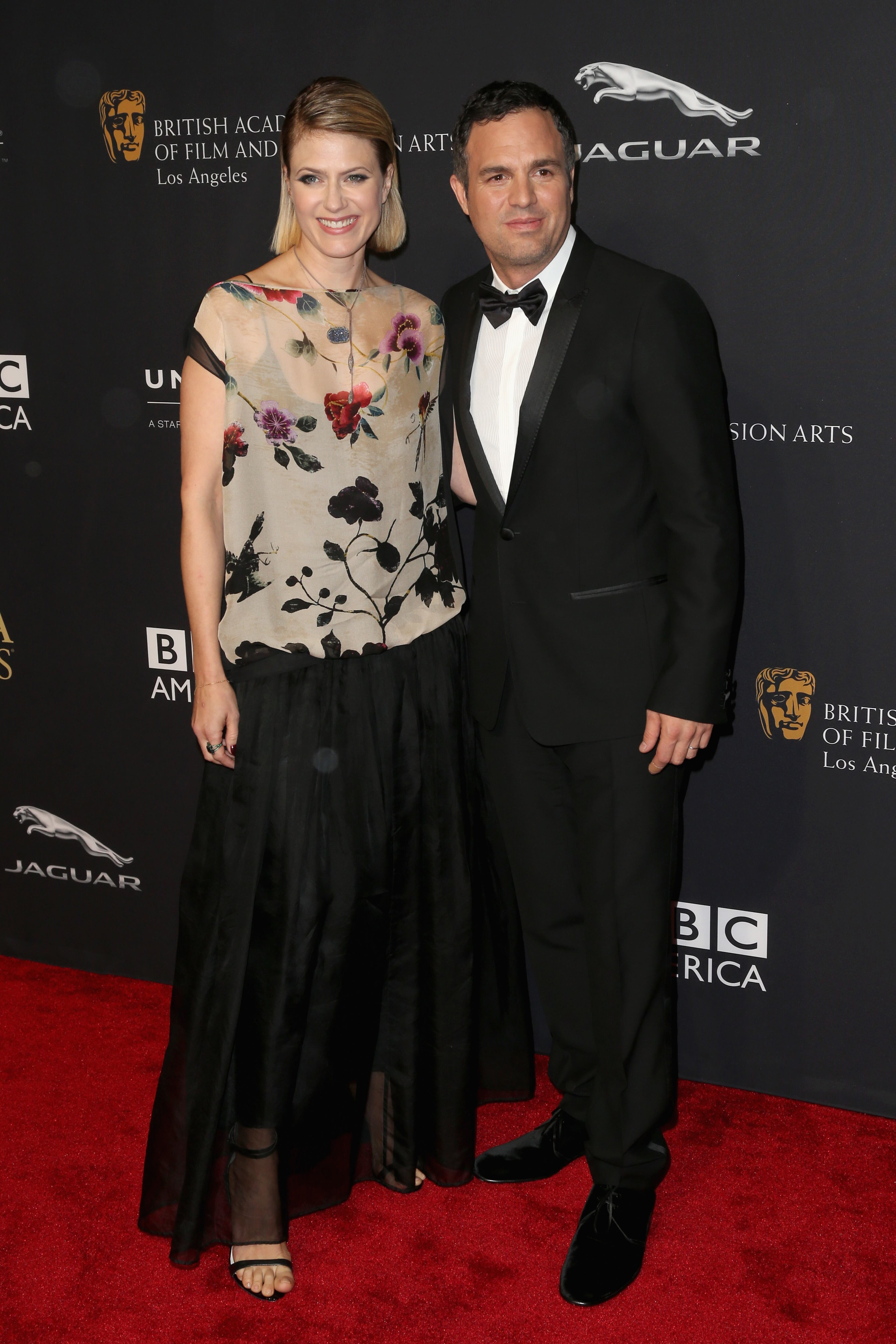 BEVERLY HILLS, CA - OCTOBER 30: Honoree Mark Ruffalo (R) and Sunrise Coigney attend the BAFTA Los Angeles Jaguar Britannia Awards presented by BBC America and United Airlines at The Beverly Hilton Hotel on October 30, 2014 in Beverly Hills, California. (Photo by Frederick M. Brown/Getty Images)