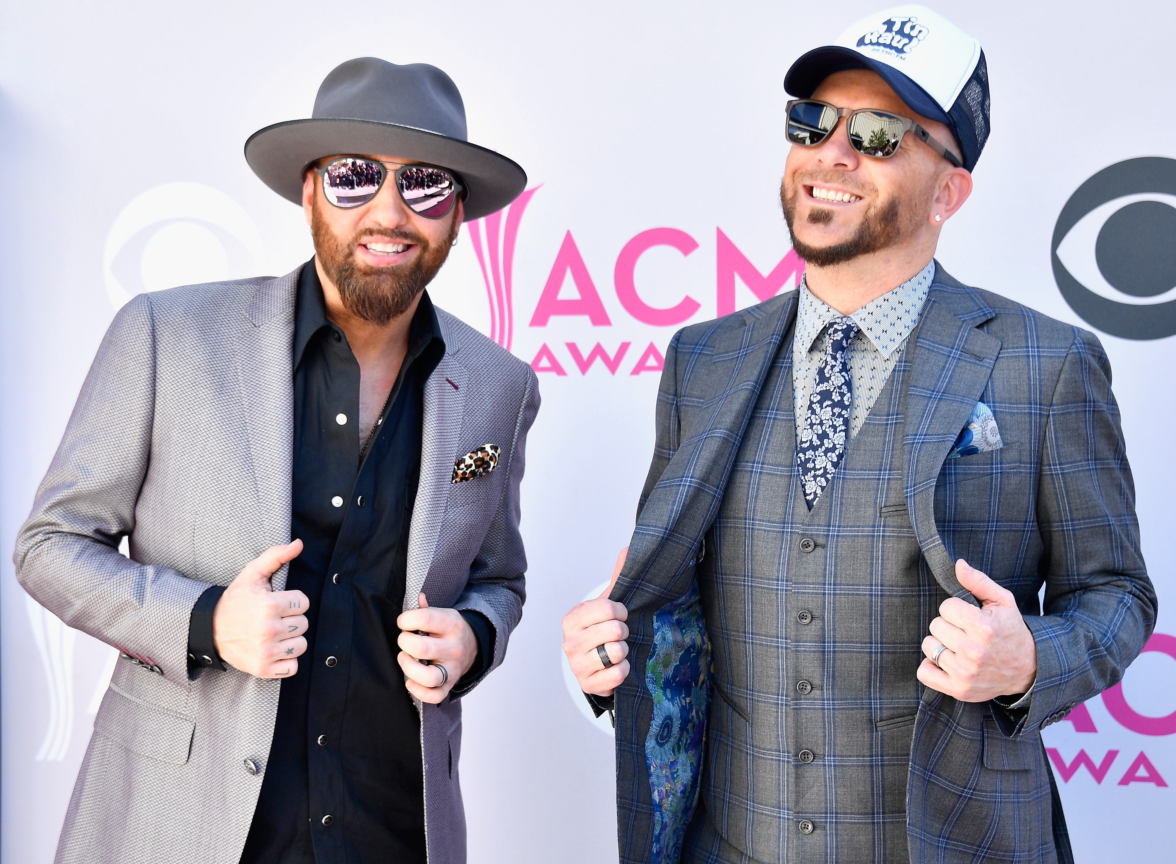 LAS VEGAS, NV - APRIL 02: Recording artists Preston Brust (L) and Chris Lucas of music group LoCash attend the 52nd Academy Of Country Music Awards at Toshiba Plaza on April 2, 2017 in Las Vegas, Nevada. (Photo by Frazer Harrison/Getty Images)