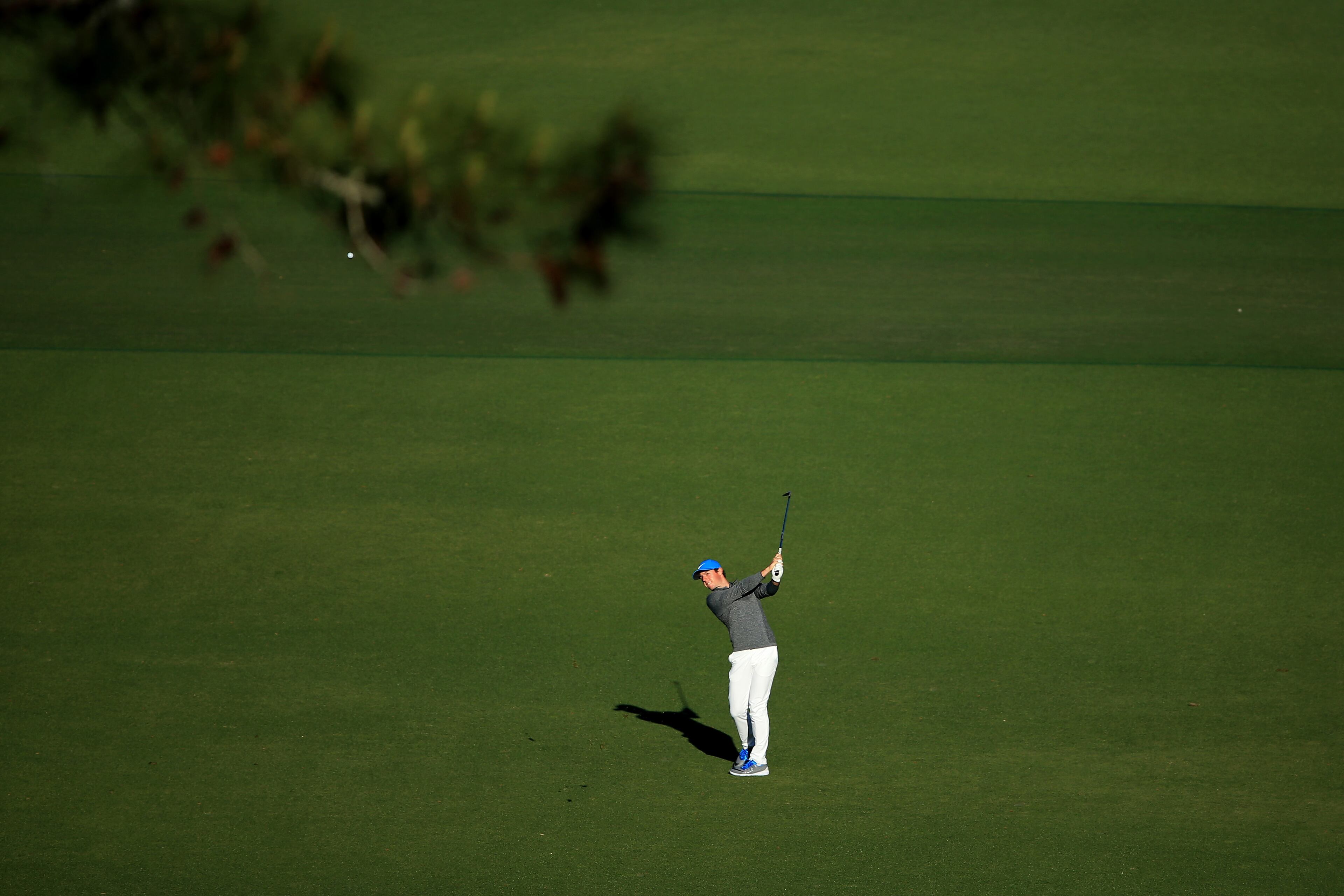 AUGUSTA, GEORGIA - APRIL 09: Rory McIlroy of Northern Ireland plays his third shot on the 15th hole during the third round of the 2016 Masters Tournament at Augusta National Golf Club on April 9, 2016 in Augusta, Georgia. (Photo by David Cannon/Getty Images)