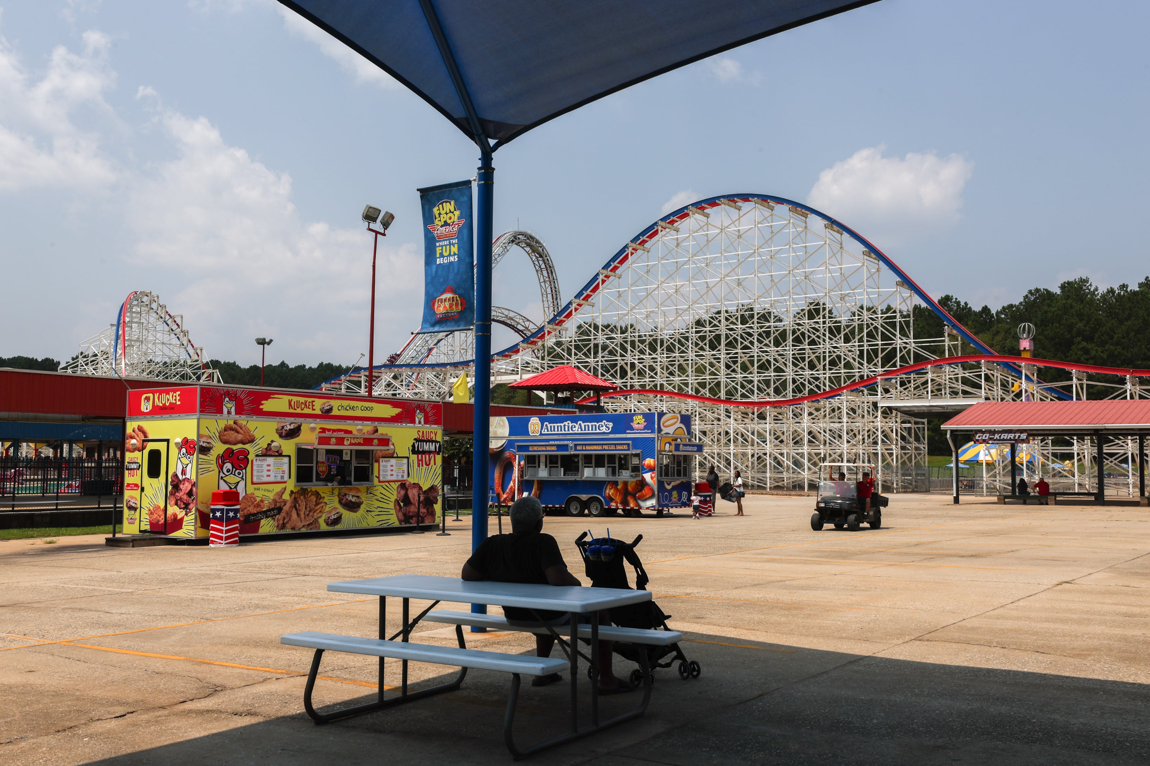 The owner of Fun Spot says he has received inquiries but that no sale or relocation of the roller coaster is imminent. (Arvin Temkar/AJC)