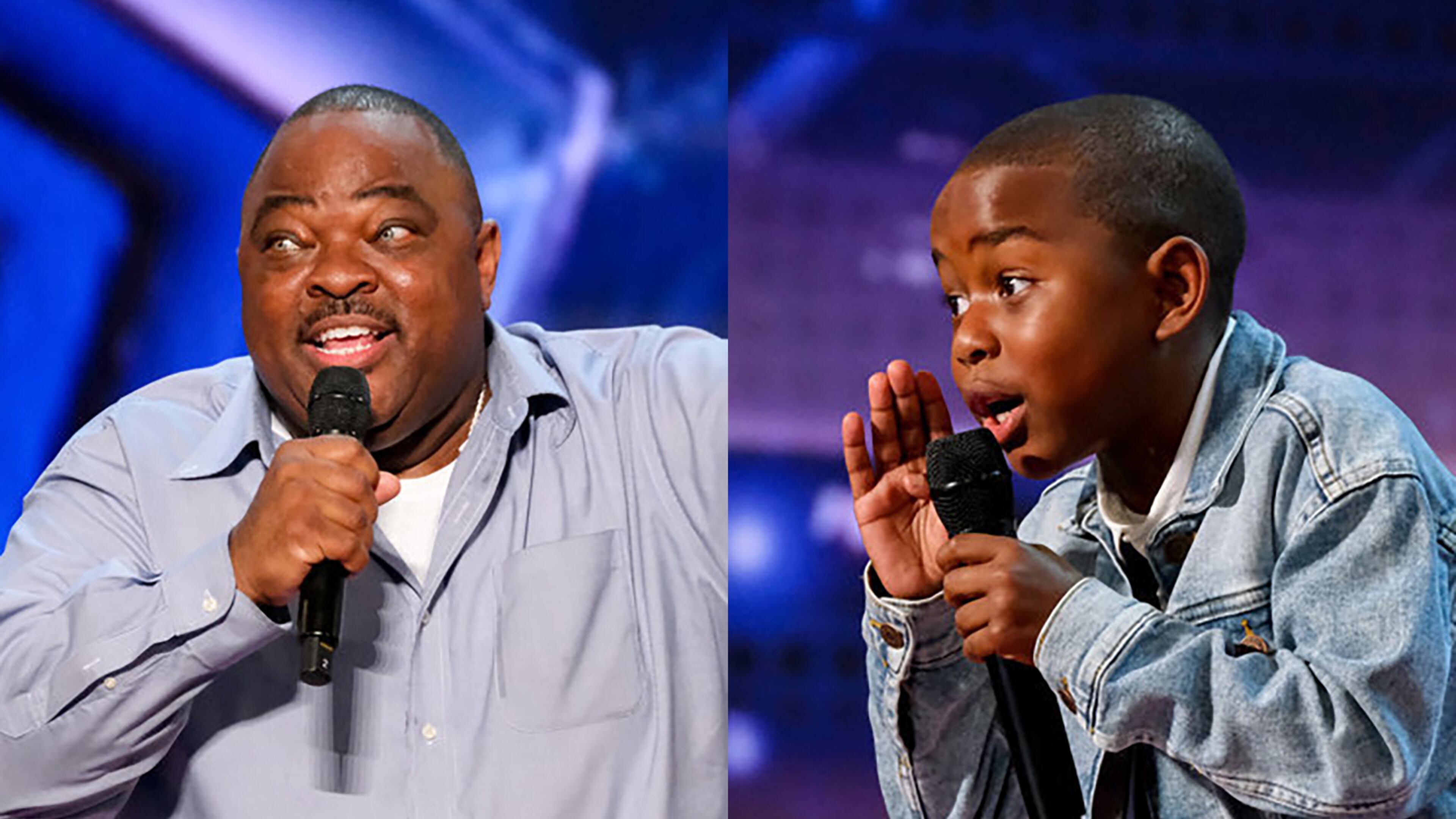 Gerald and his son Hunter Kelly do competing stand-up sets on 'America's Got Talent." NBC