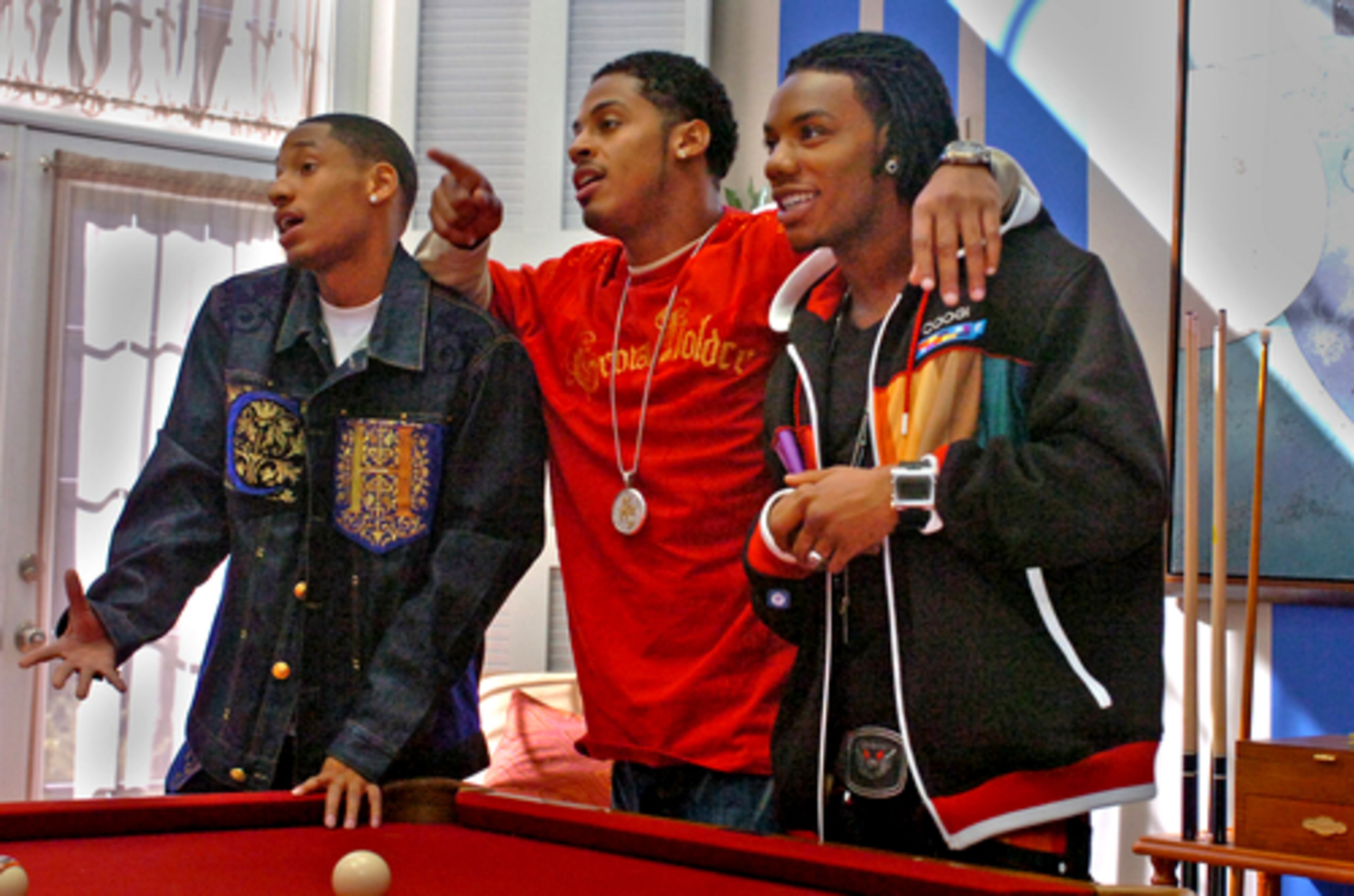 Anthony Adighibe (center), a Clark Atlanta mass communications major, is a party promoter who would like to own a chain of nightclubs. "I'm a smooth sexy guy," he said. "I'm not camera shy." Drew Hunter (right), a West Georgia mass communications major and would-be rapper, couldn't commute to school so he took classes online. He was the troublemaker. "I'm the bad guy," he said. "I'm all controversy, in all the fights. People just irritated me."