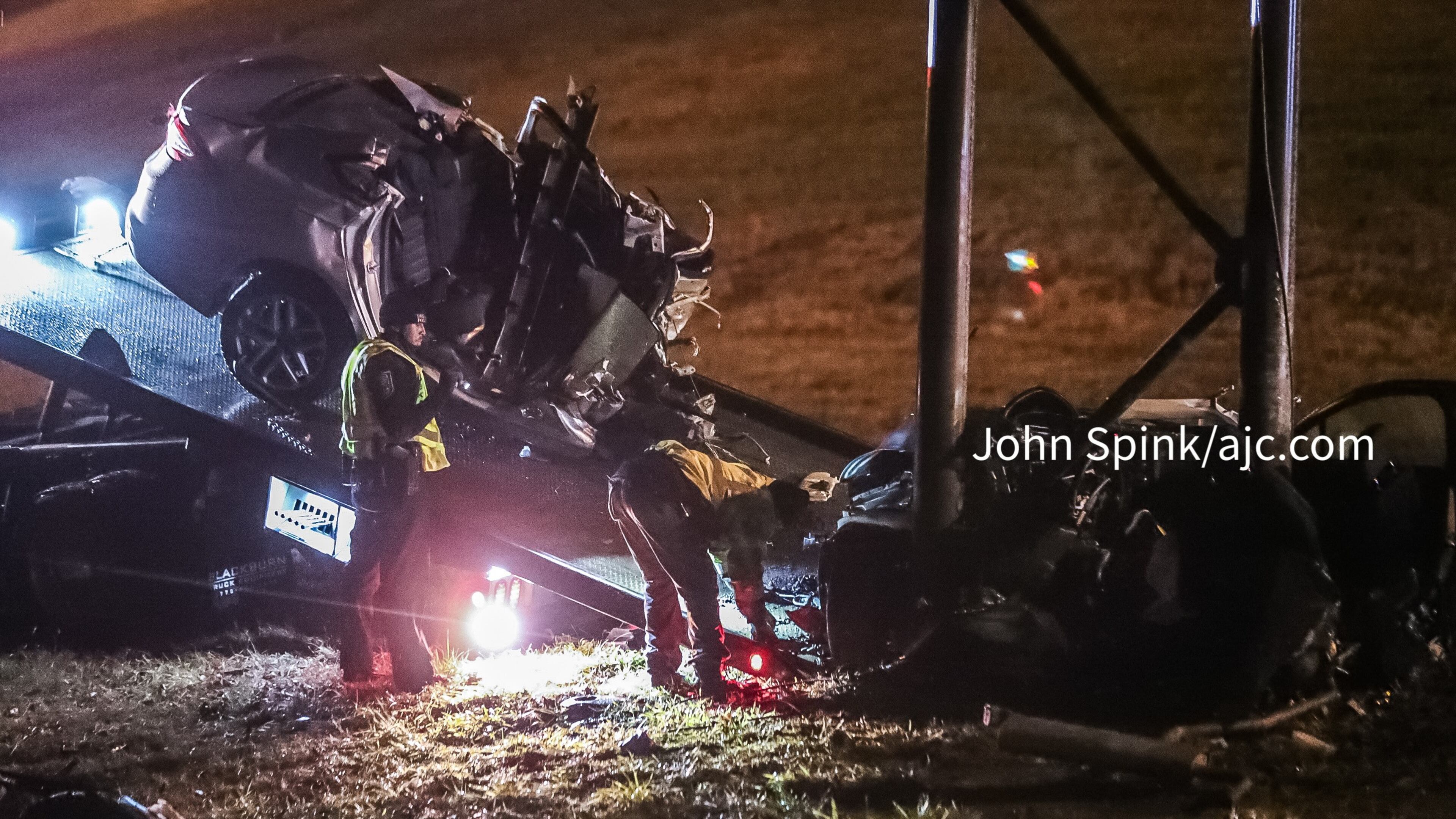 A man was killed Friday morning when his car struck a guard rail on the exit from I-20 East to I-285, according to DeKalb County police.
