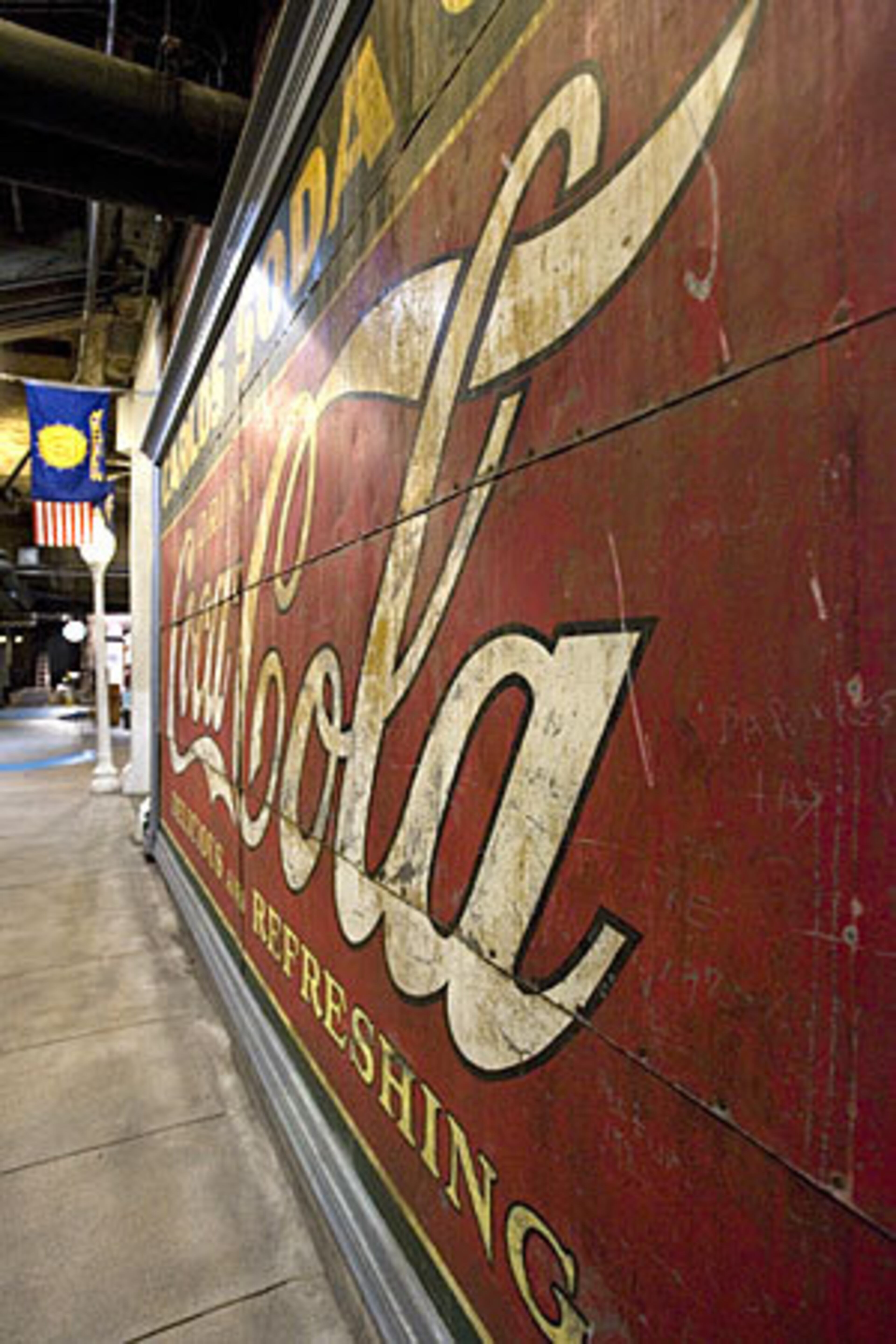 This Coca-Cola sign was in place before the renovation years ago. In the 1980s, Underground suffered double physical blows with heavy MARTA construction and a mysterious fire.