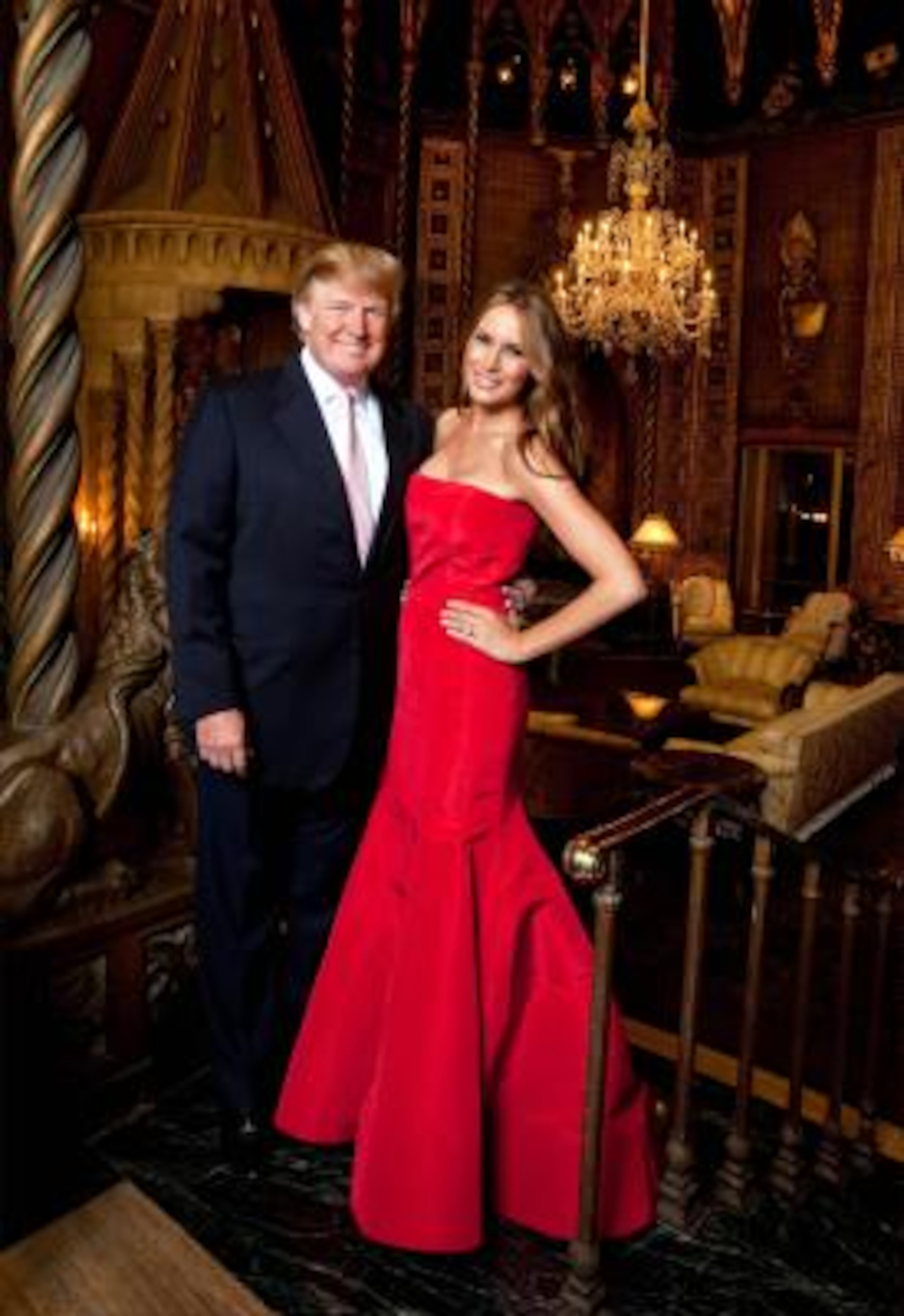 Donald Trump and his wife Melania stand in the living room at Mar-a-Lago. Richard Graulich/The Palm Beach Post