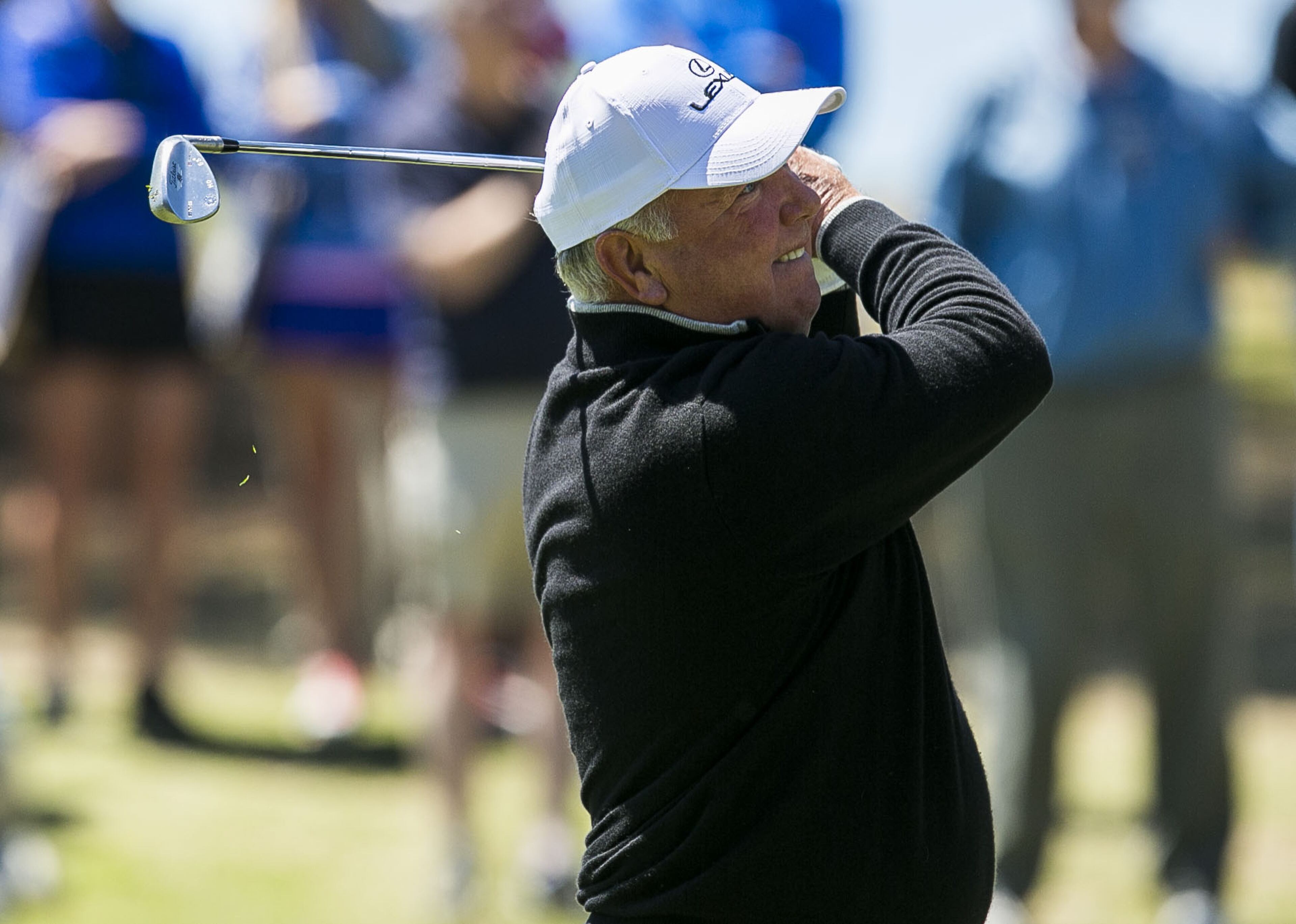 DULUTH, GA - APRIL 16: Mark O'Meara hits his fairway shot on the first hole during the second round of the Mitsubishi Electric Classic at TPC Sugarloaf on April 16, 2016 in Duluth, Georgia. (Photo by David Welker/Getty Images)