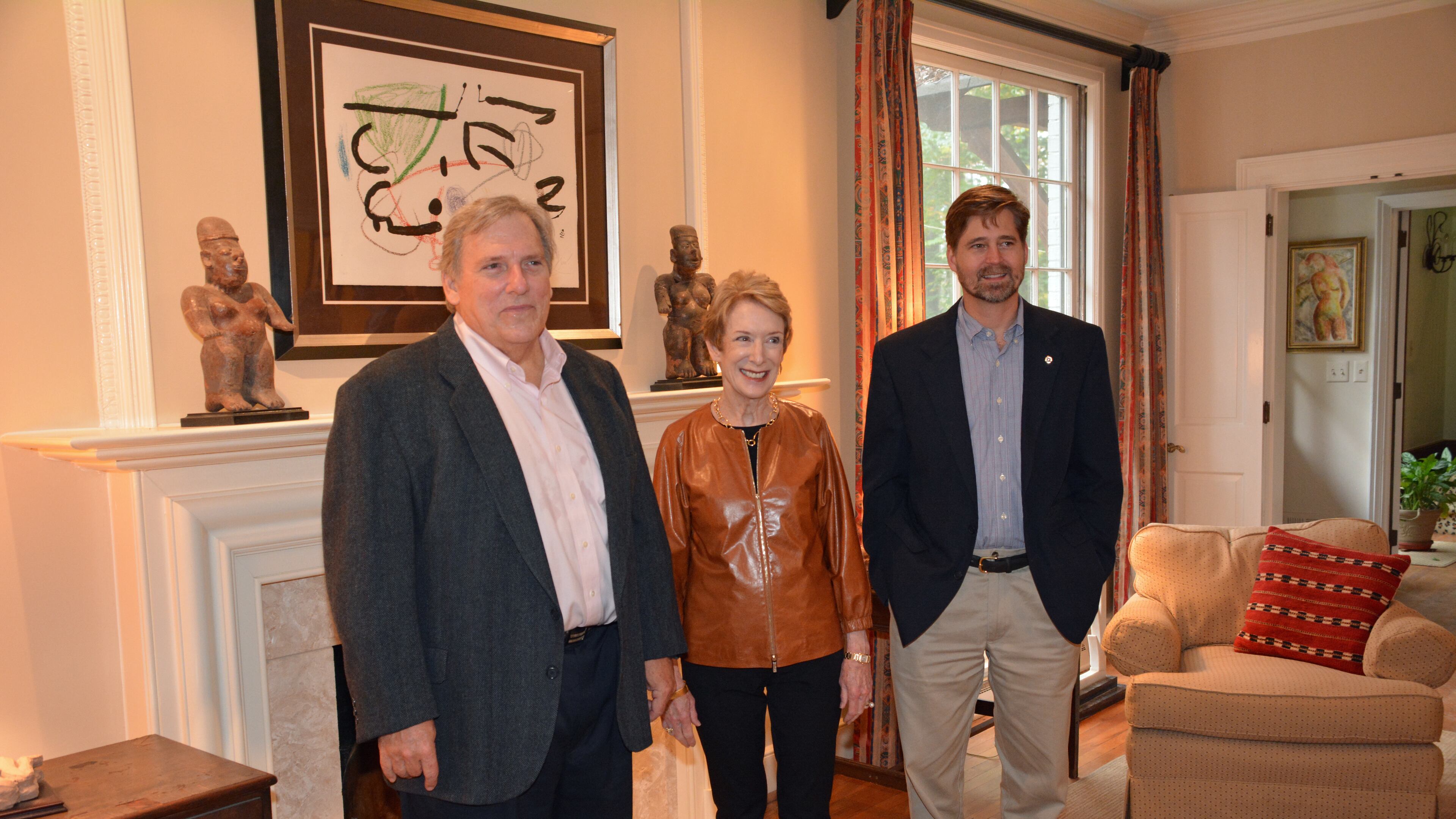 From left, John Beach, 2018 Buckhead Heritage Society secretary and holiday part host; Tamara Bazzle, 2018 president; and James Ottley, 2017 president.