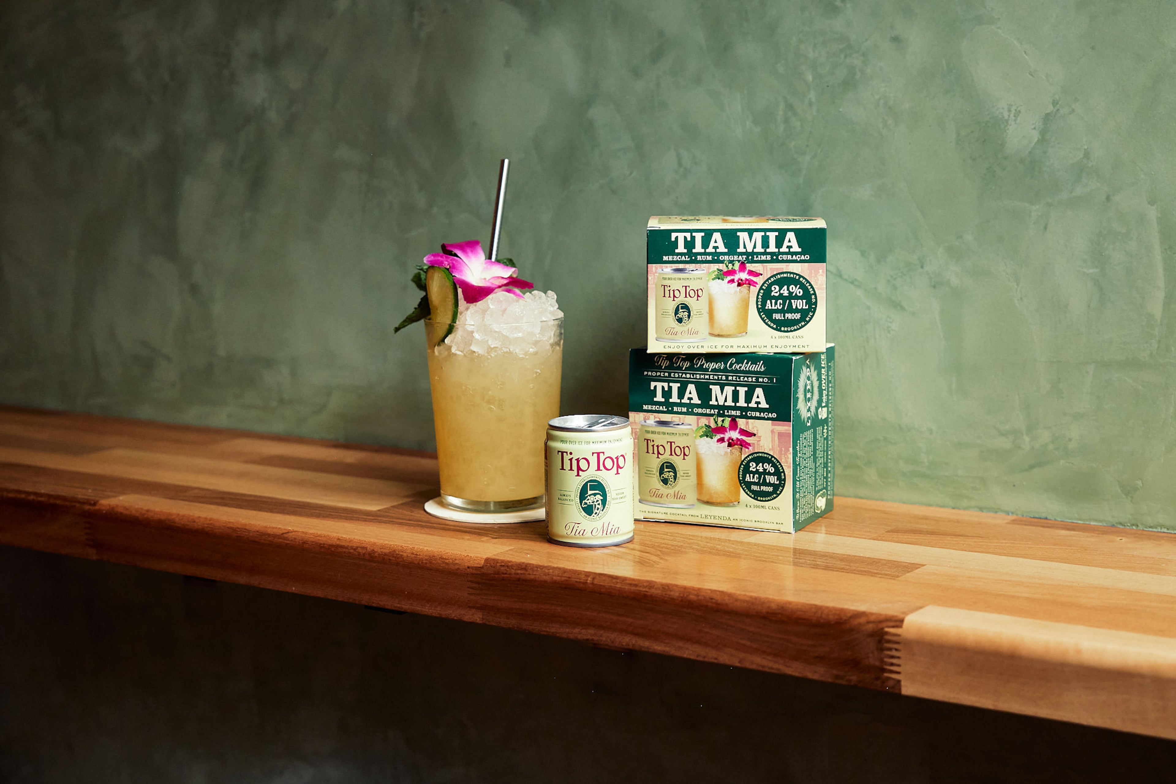Atlanta-based Tip Top Proper Cocktails has partnered with well-known bartender Ivy Mix to create the Tia Mia, a tiki cocktail featuring mezcal, rum, orgeat, lime and curaçao, available for a limited time. (Erin Dickman/courtesy of Tip Top Proper Cocktails)