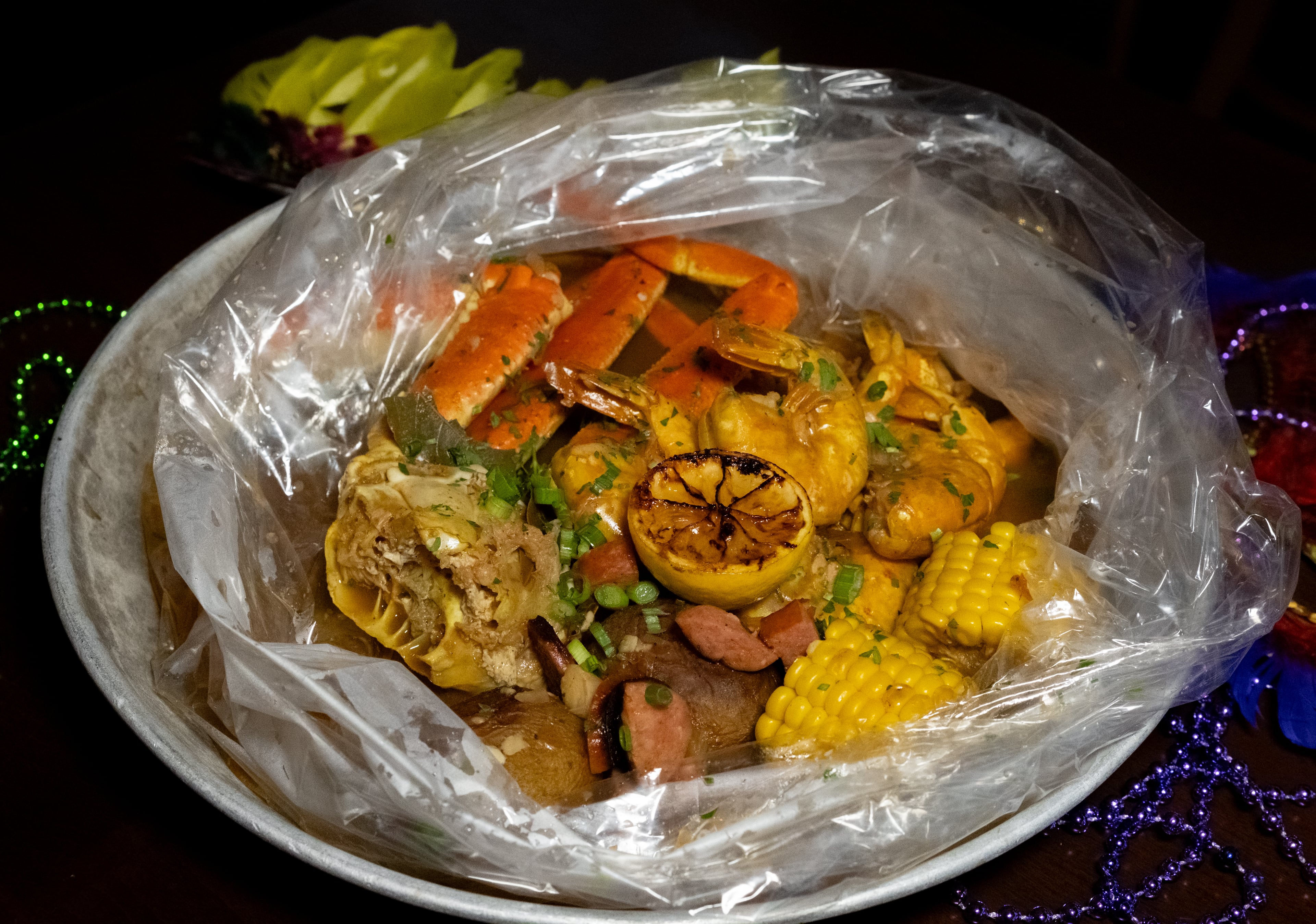 Lagarde American Eatery’s Mardi Gras pop-up includes crab and shrimp boil on the menu. (Courtesy of Lagarde American Eatery)