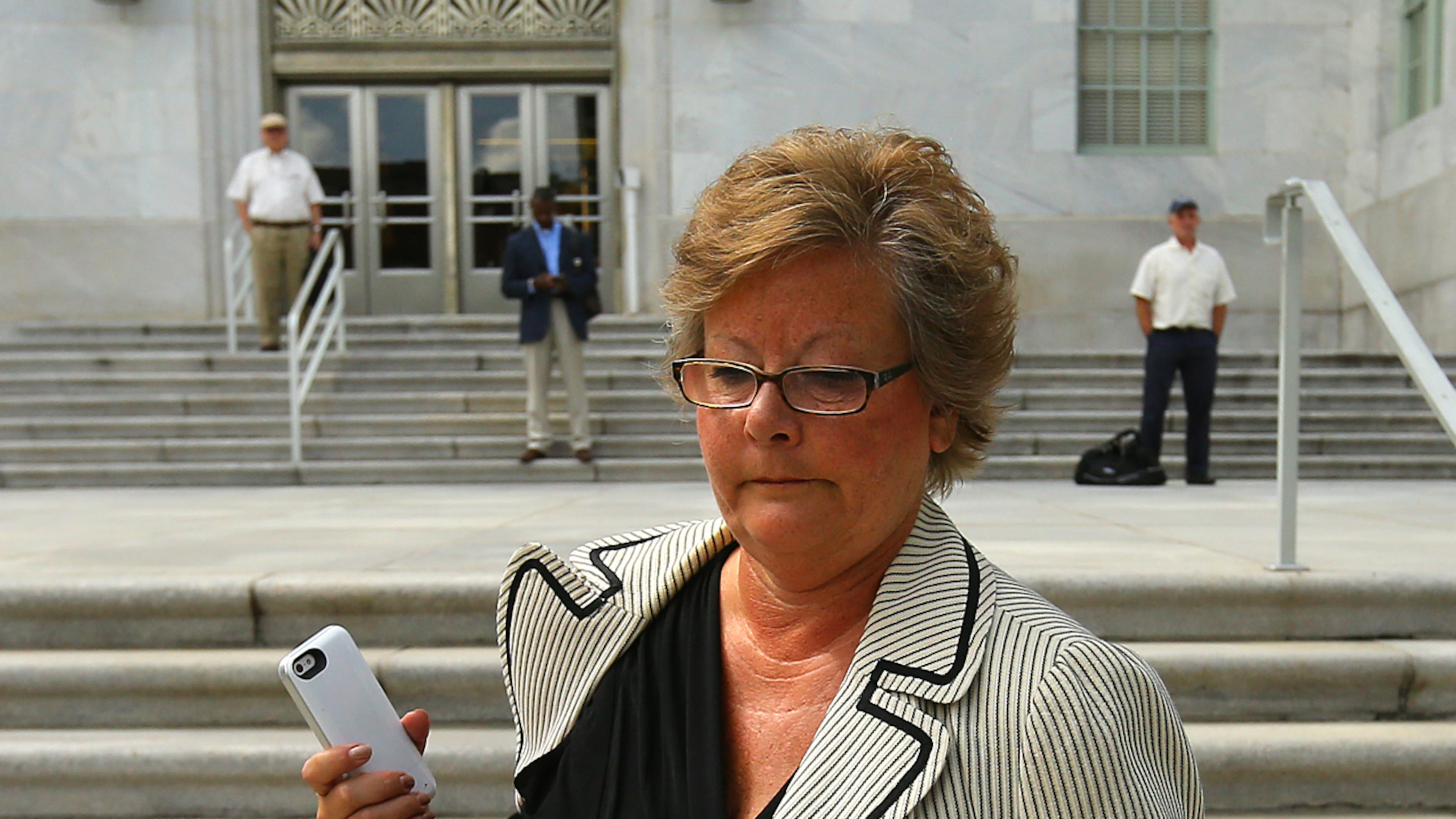 090314 ATLANTA: Former DeKalb County Commissioner Elaine Boyer makes no comment leaving federal court after her arraignment hearing for bilking taxpayers out of thousands of dollars through a kickback scheme on Wednesday, Sept. 3, 2014, in Atlanta. CURTIS COMPTON / CCOMPTON@AJC.COM