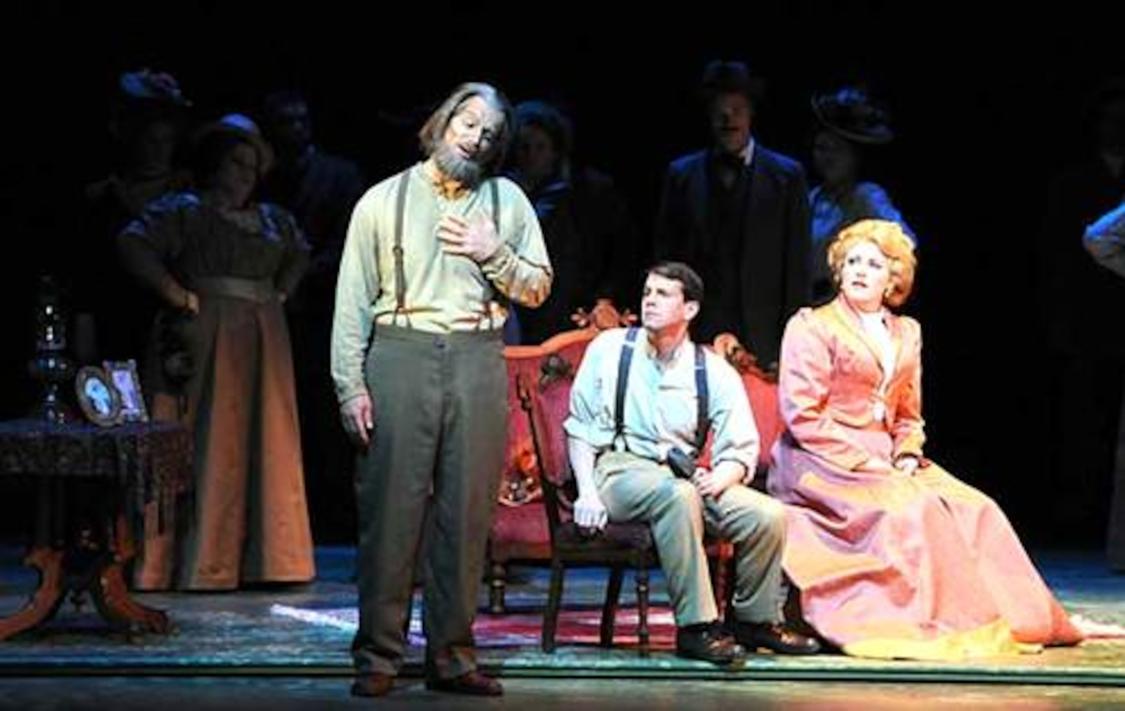 Kristopher Irmiter (as Rucker Lattimore), John McVeigh (Will Tweedy) and Erin Wall (Love Simpson) during rehearsal.