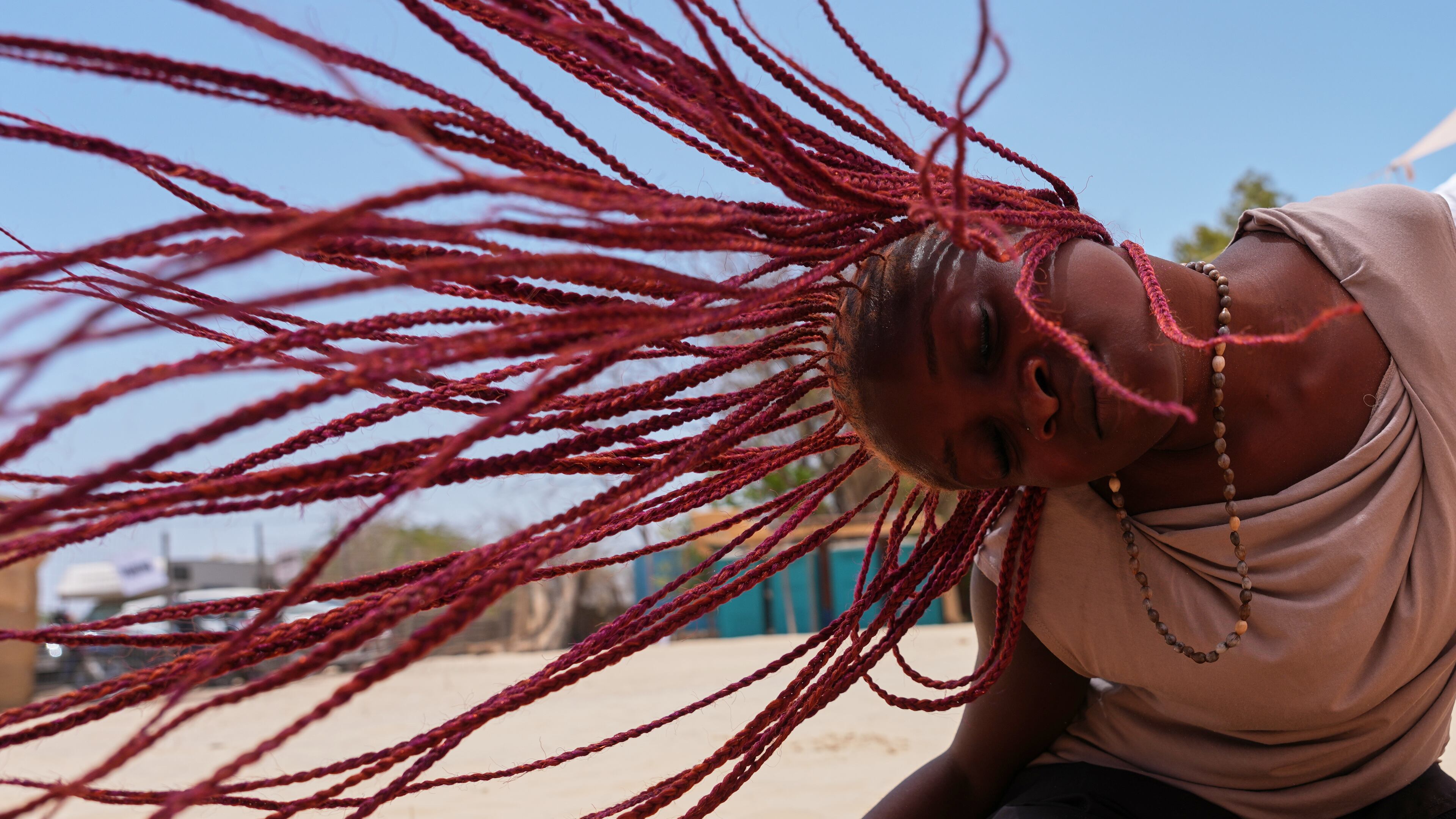 A lady attends a dance workshop at the Biennale of Dance in Africa, held at Ecole Des Sables in Toubab Dialaw, Senegal, Saturday, May 2, 2026. (AP Photo/Misper Apawu)